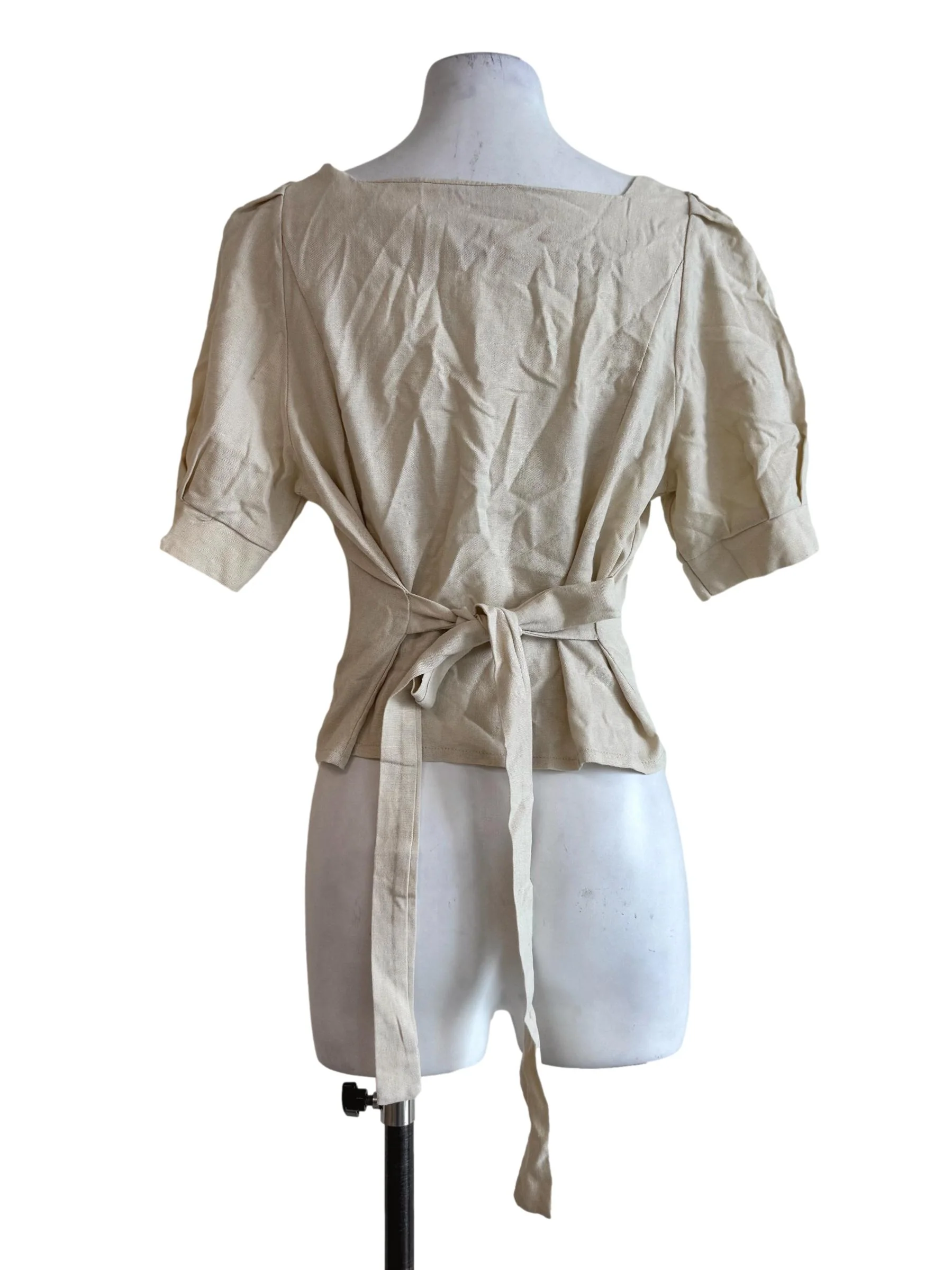 Sand Beige Square Neck Top - Image 2