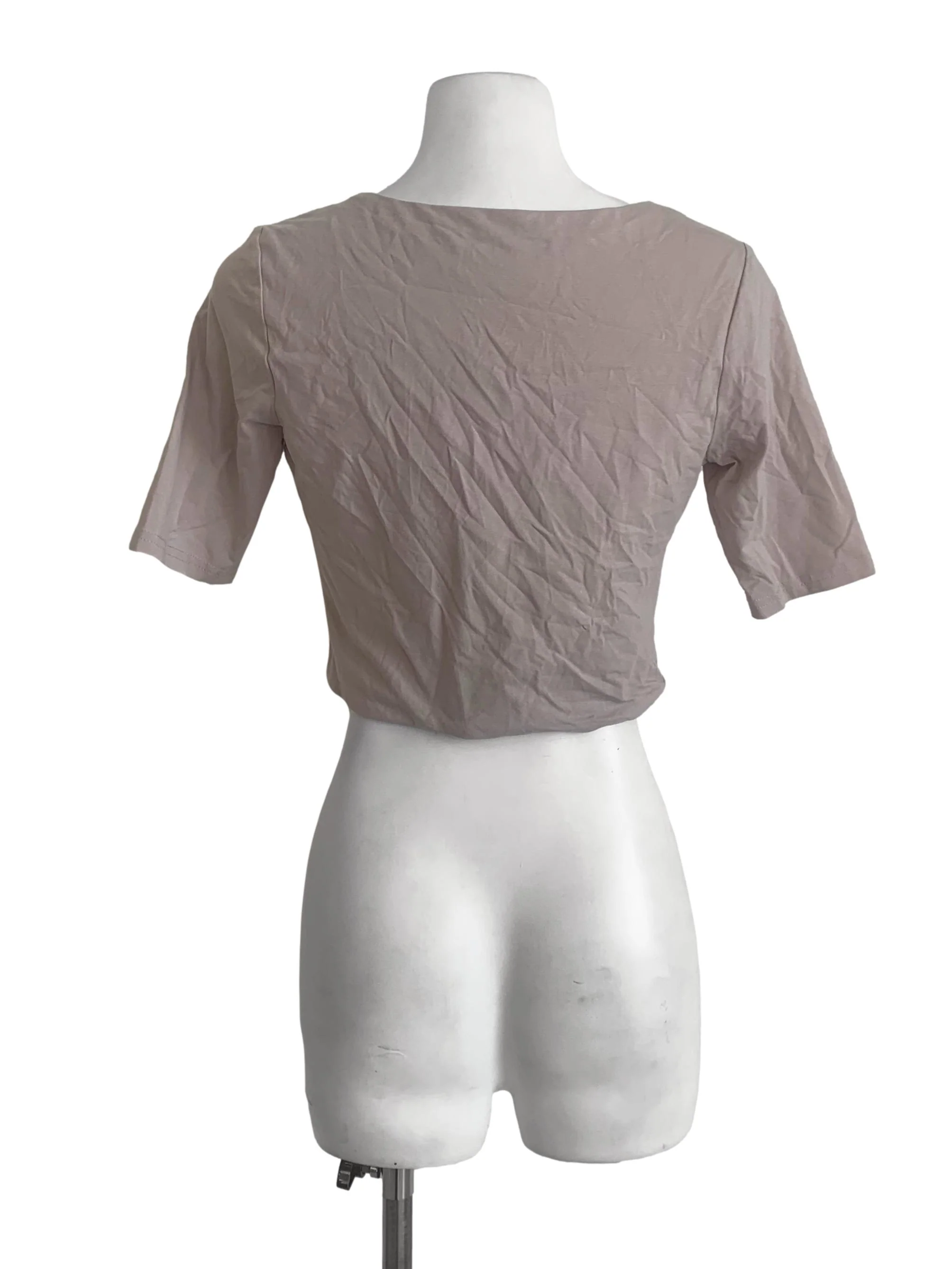 Sandcastle Beige Square Neck Crop Top - Image 2