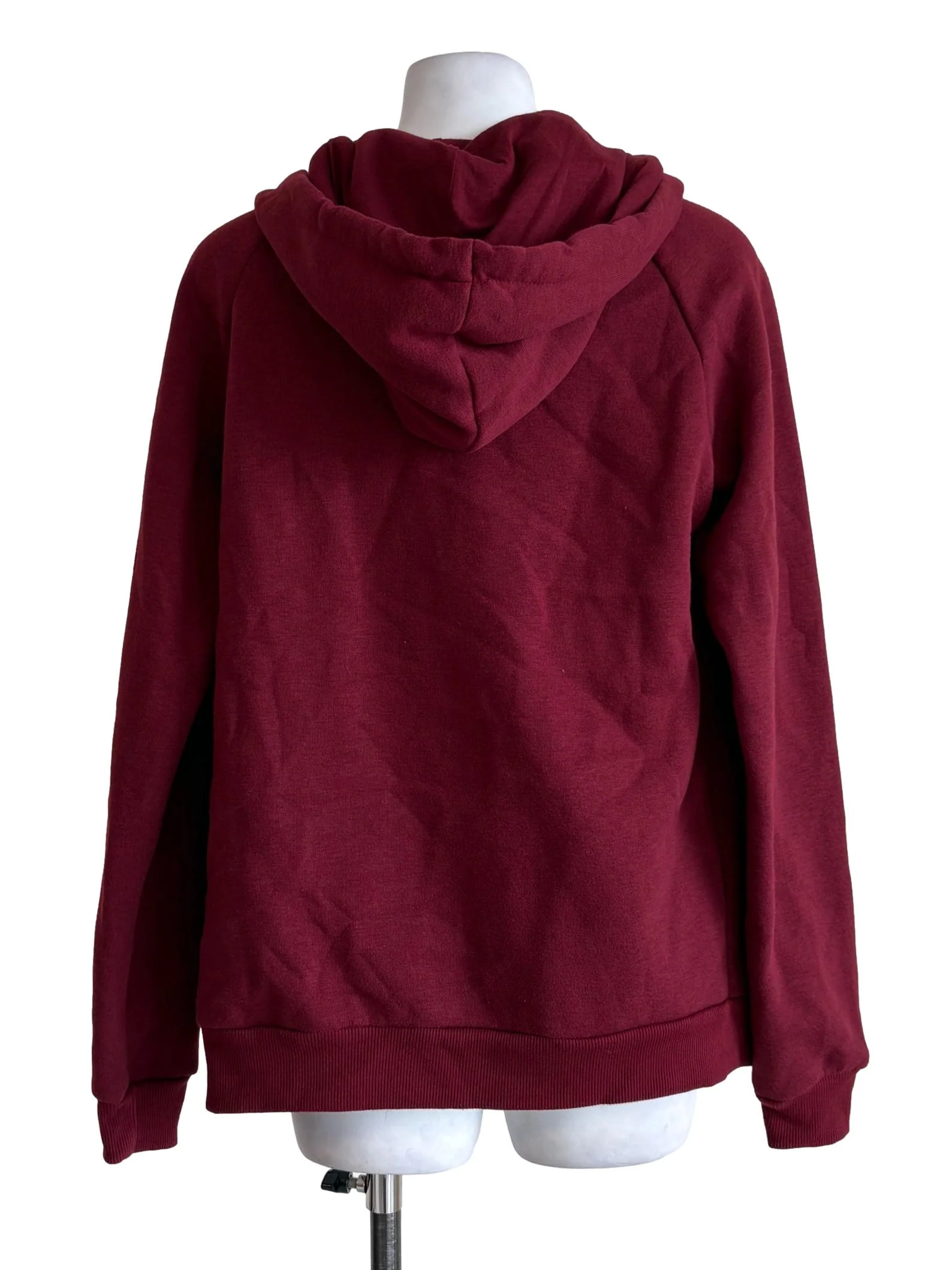 Sangria Red Zip Hoodie - Image 2