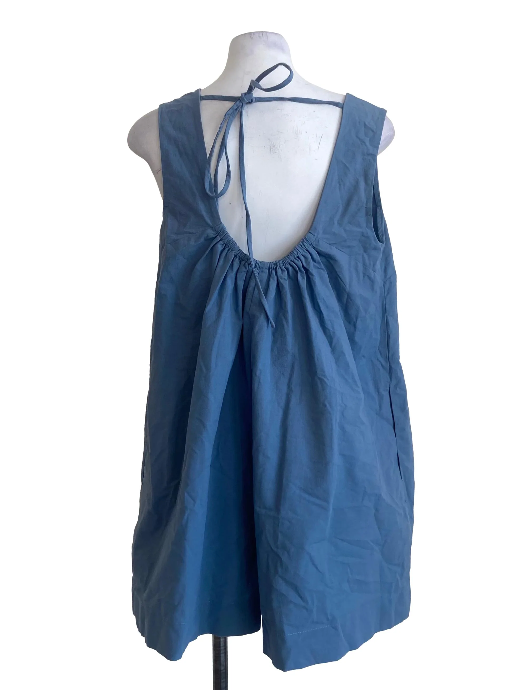 Sapphire Blue Jewel Neck Sleeveless Romper LB - Image 2