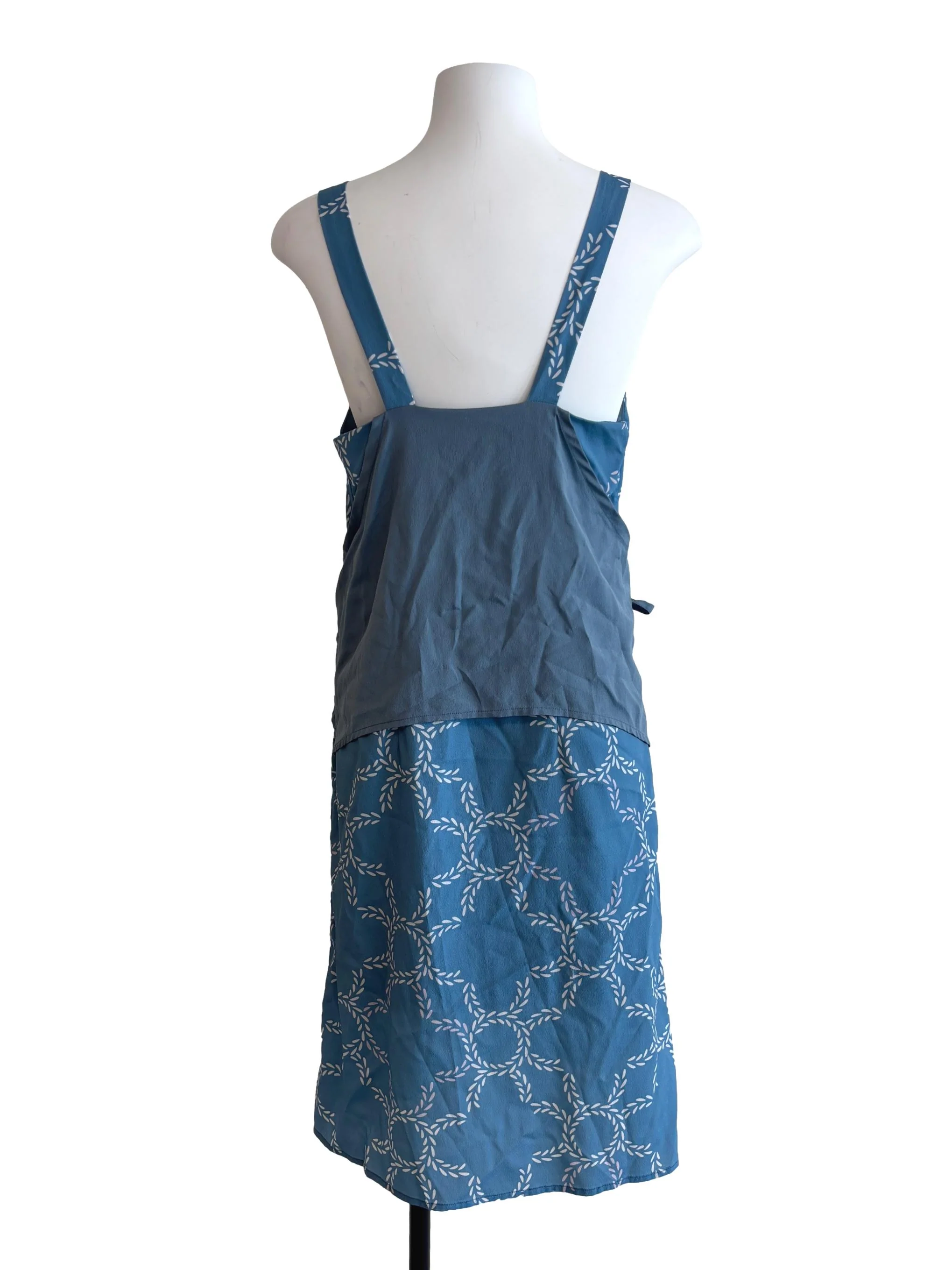 Sapphire Blue Printed Ribbon Dress - Image 2