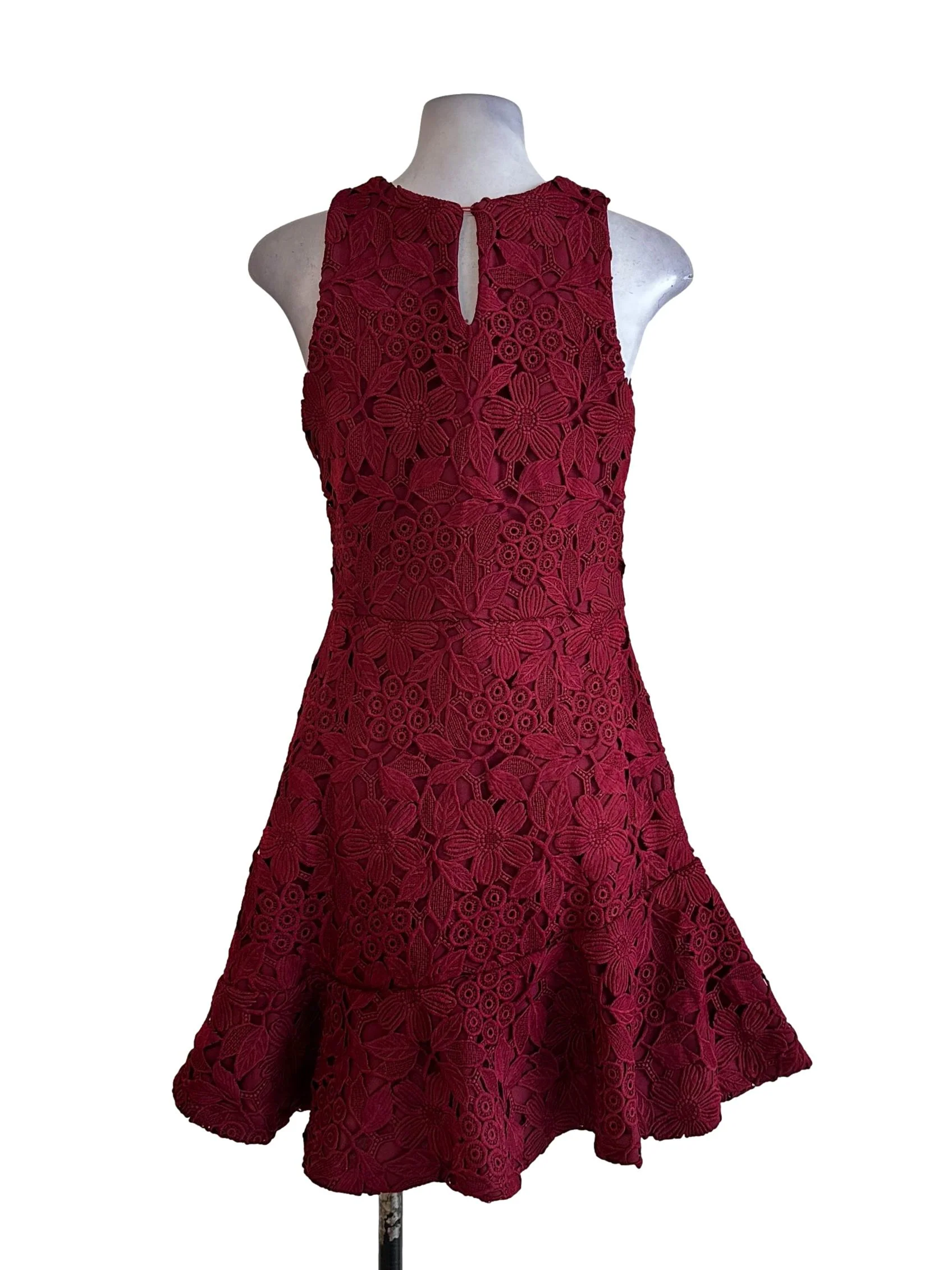 Scarlet Red Embroidery Lace Dress - Image 2