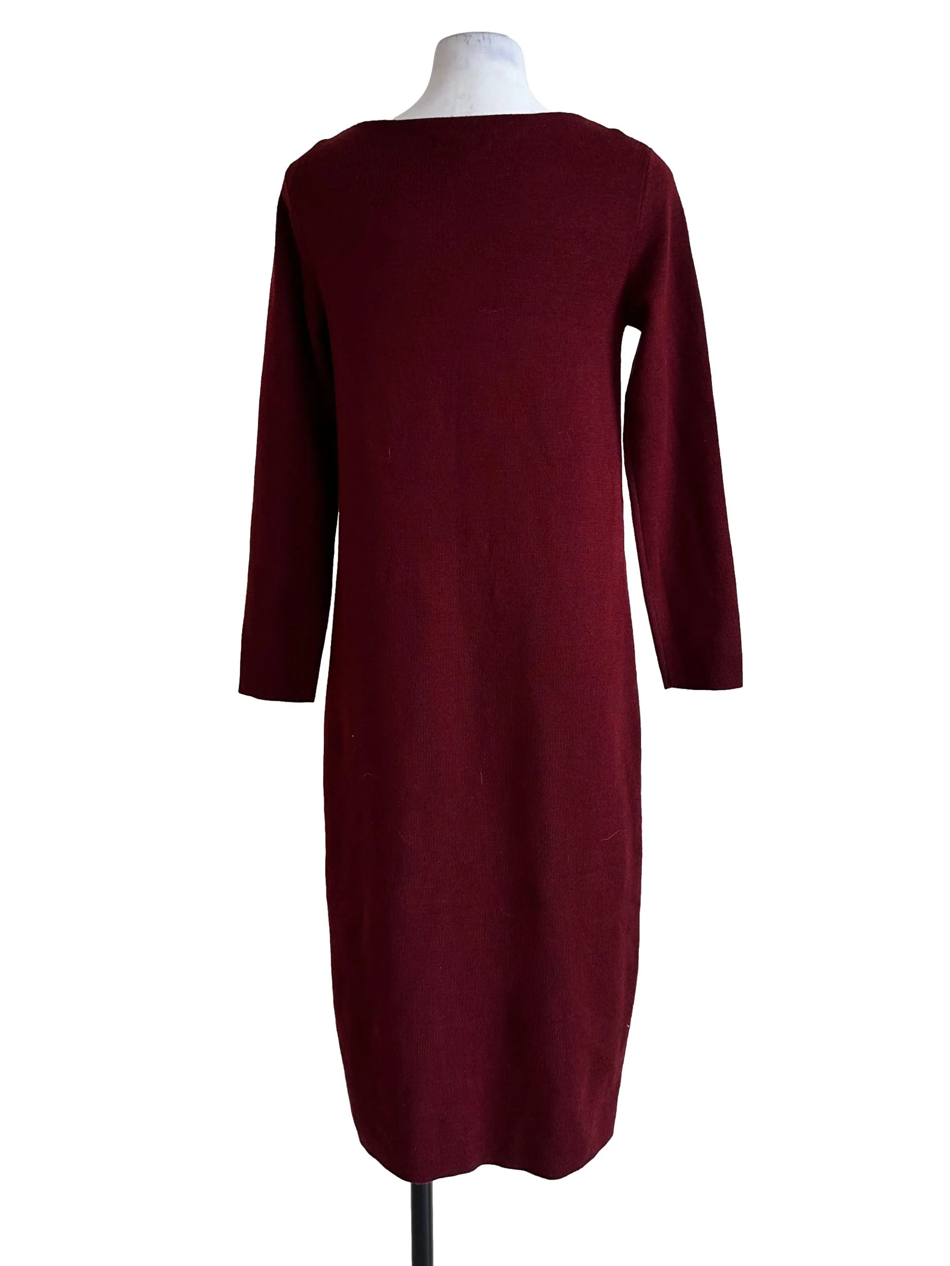 Scarlet Red Round Neck Knit Dress - Image 2