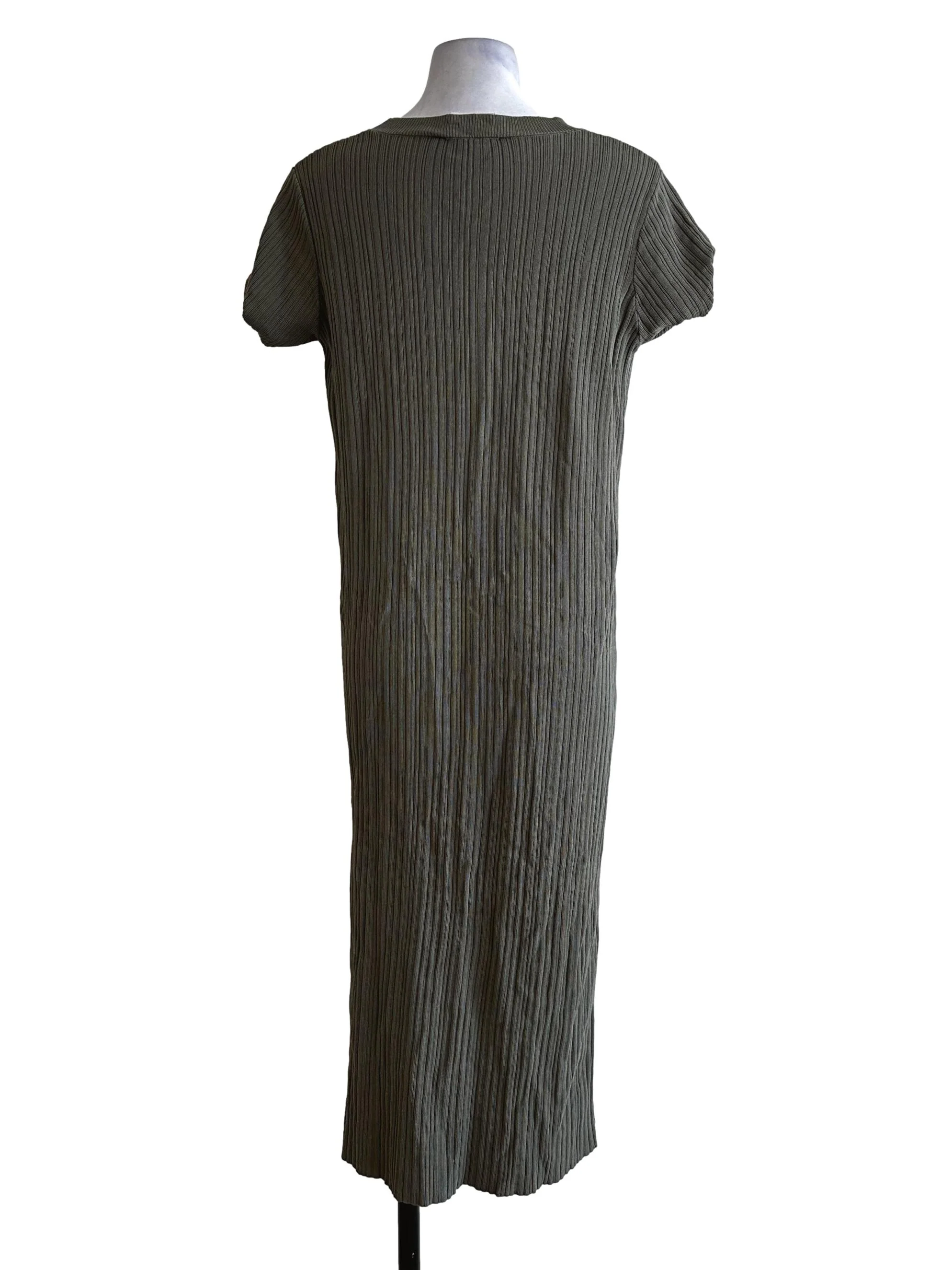Seaweed Green Textured Pattern Dress LB - Image 2