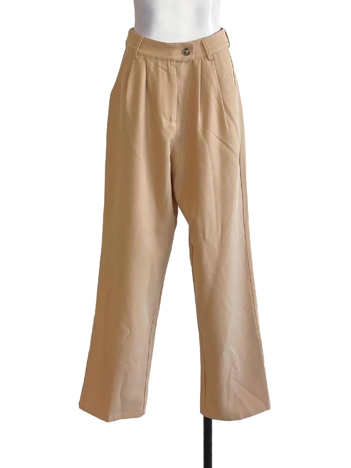 Sepia Brown Buttoned Loose Tailored Pants TWL