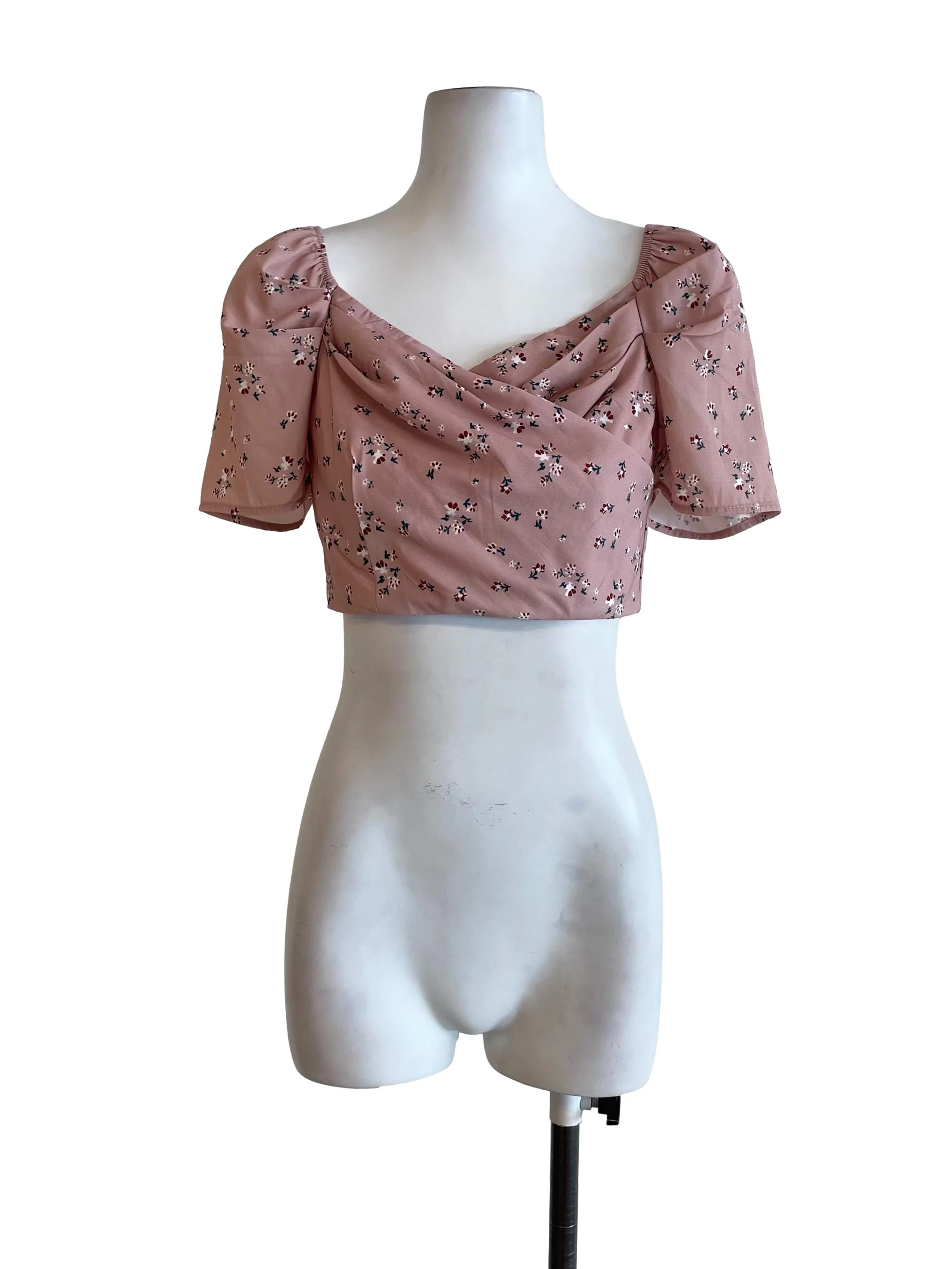 Sepia Floral Sweetheart Crop Top