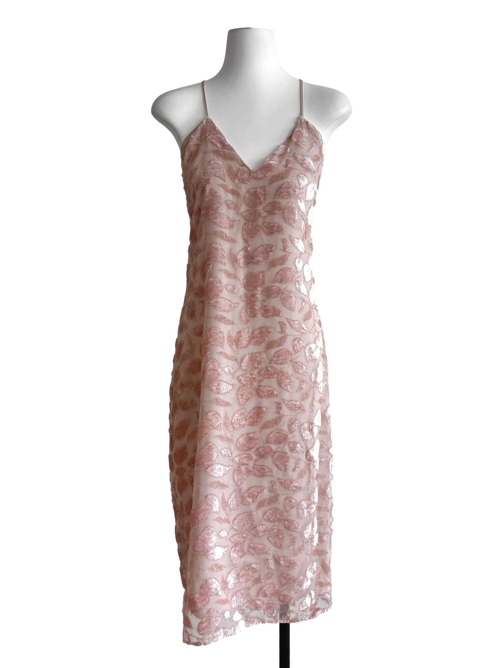 Sepia Pink Velvet Slip Dress