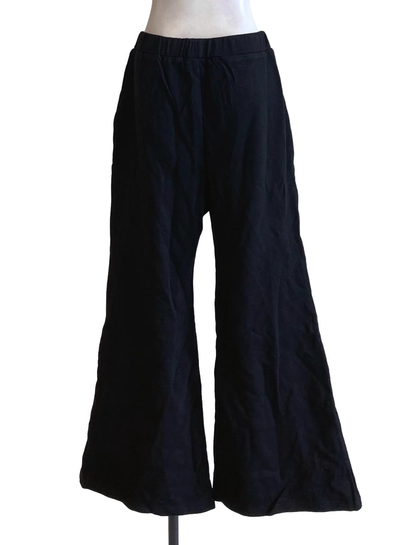 Shadow Black High Waisted Wide Leg Flared Pants - Image 2