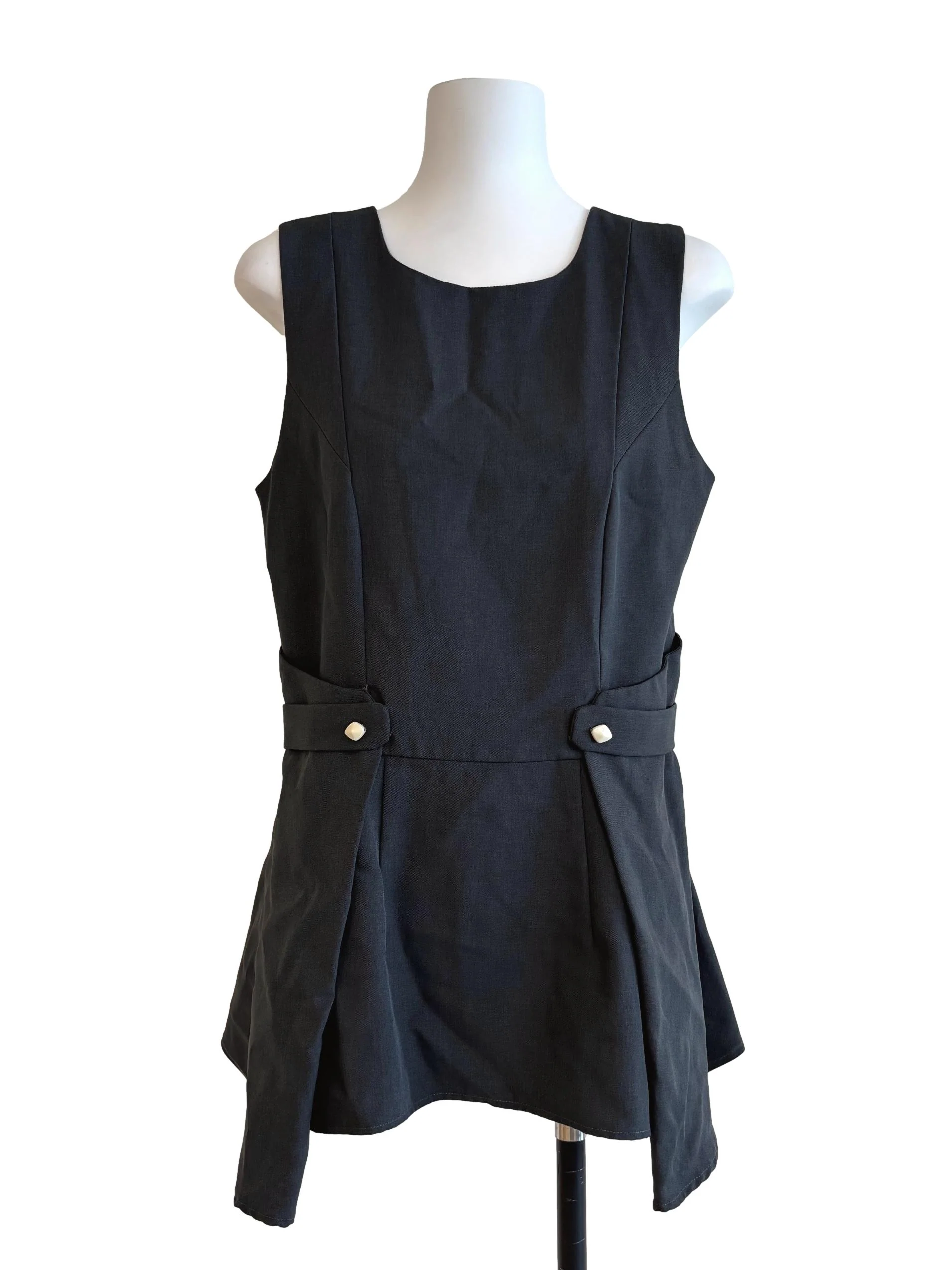 Shadow Grey Sleeveless Peplum Top