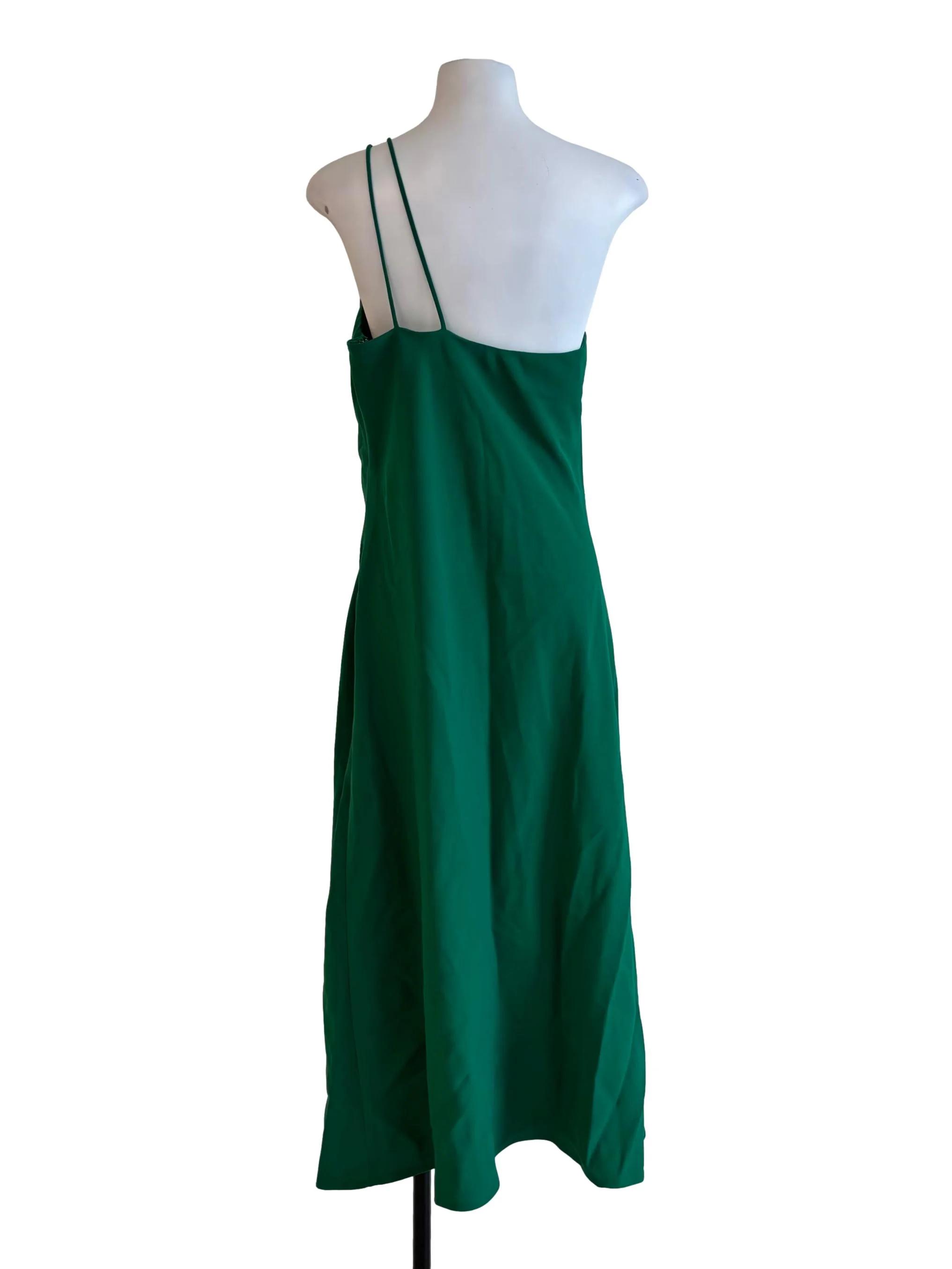 Shamrock Green Asymmetrical Shift Dress - Image 2