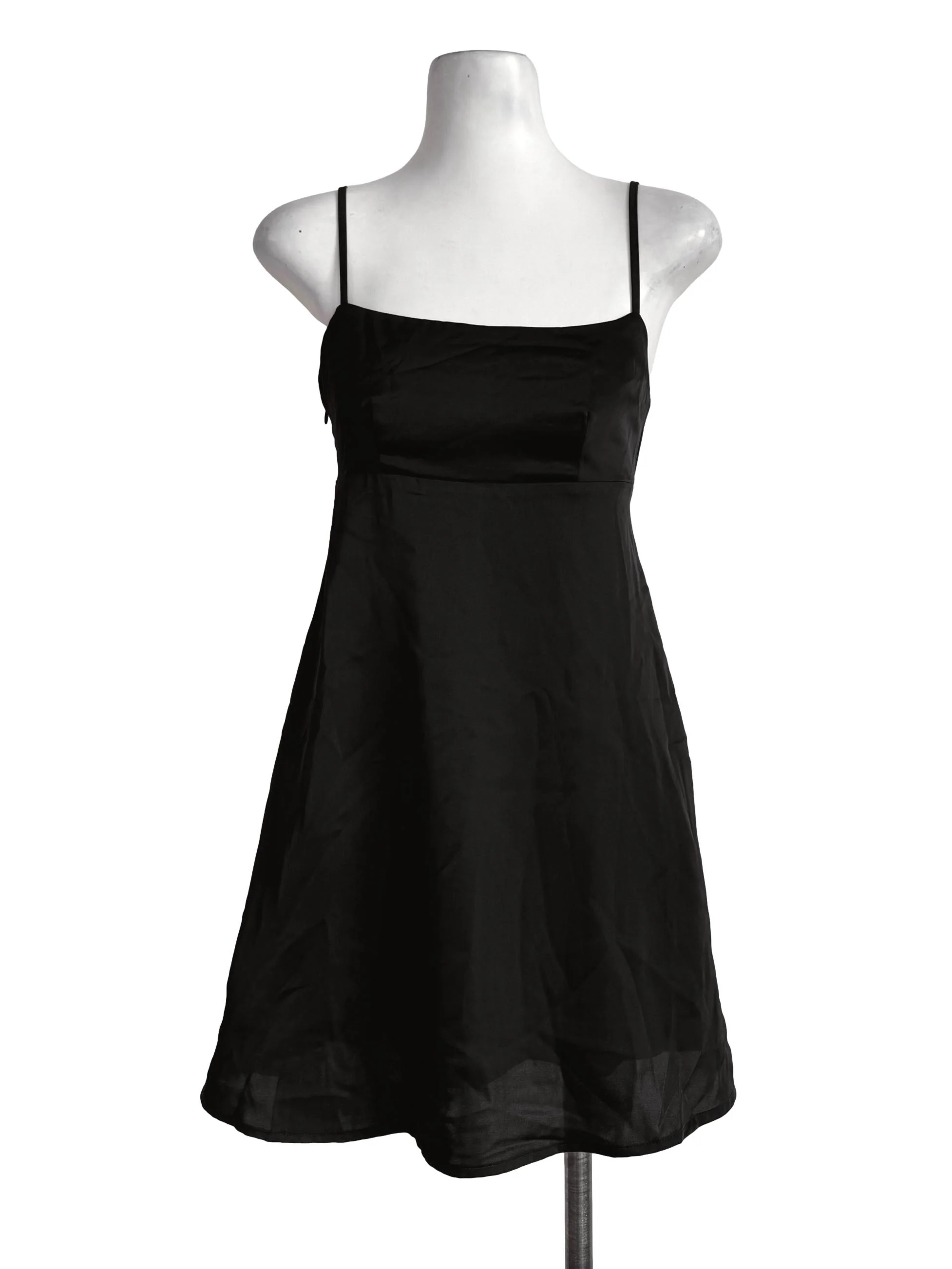 Shiny Black Sleeveless Dress YHF