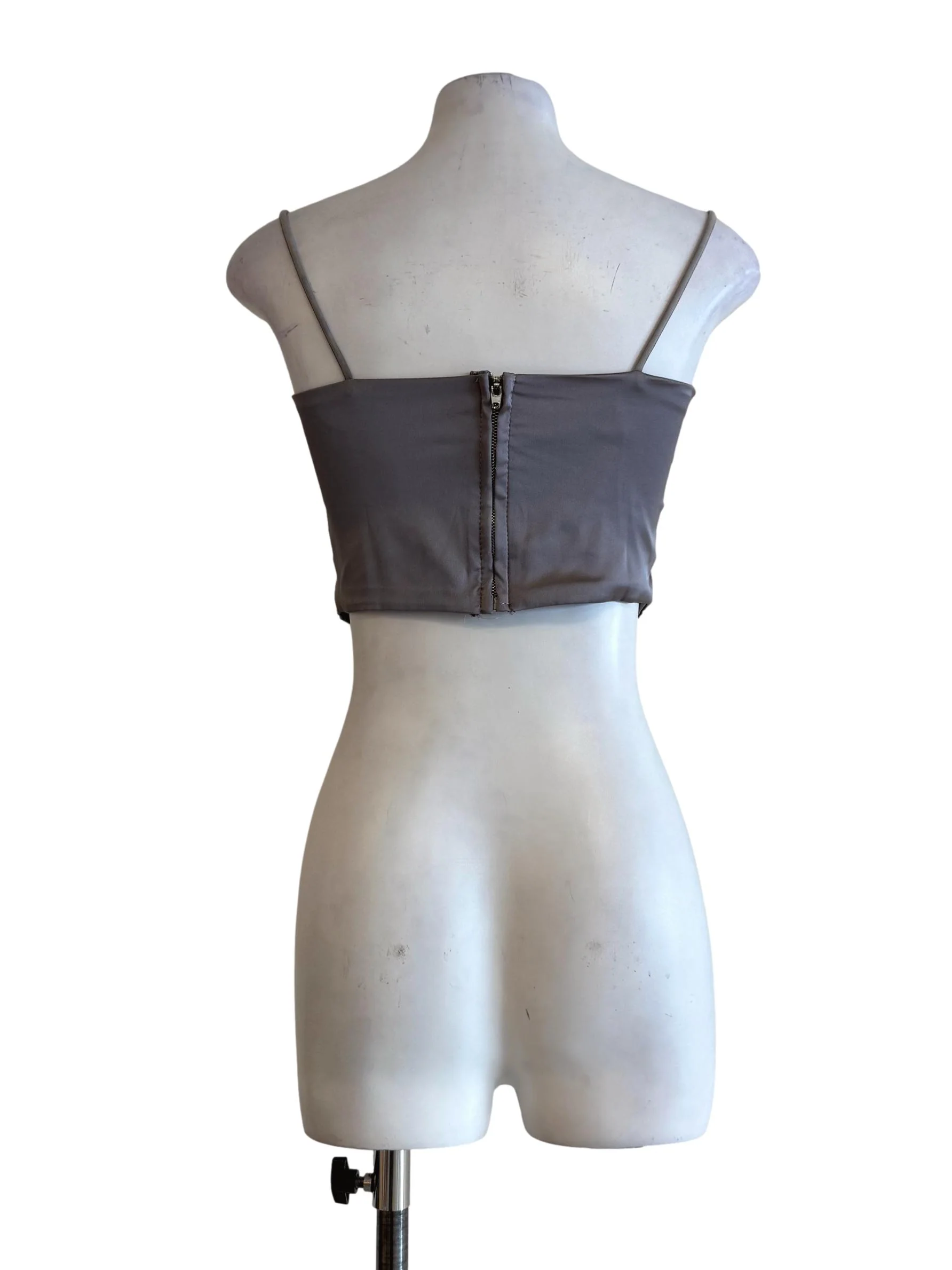 Shiny Grey Padded Top - Image 2
