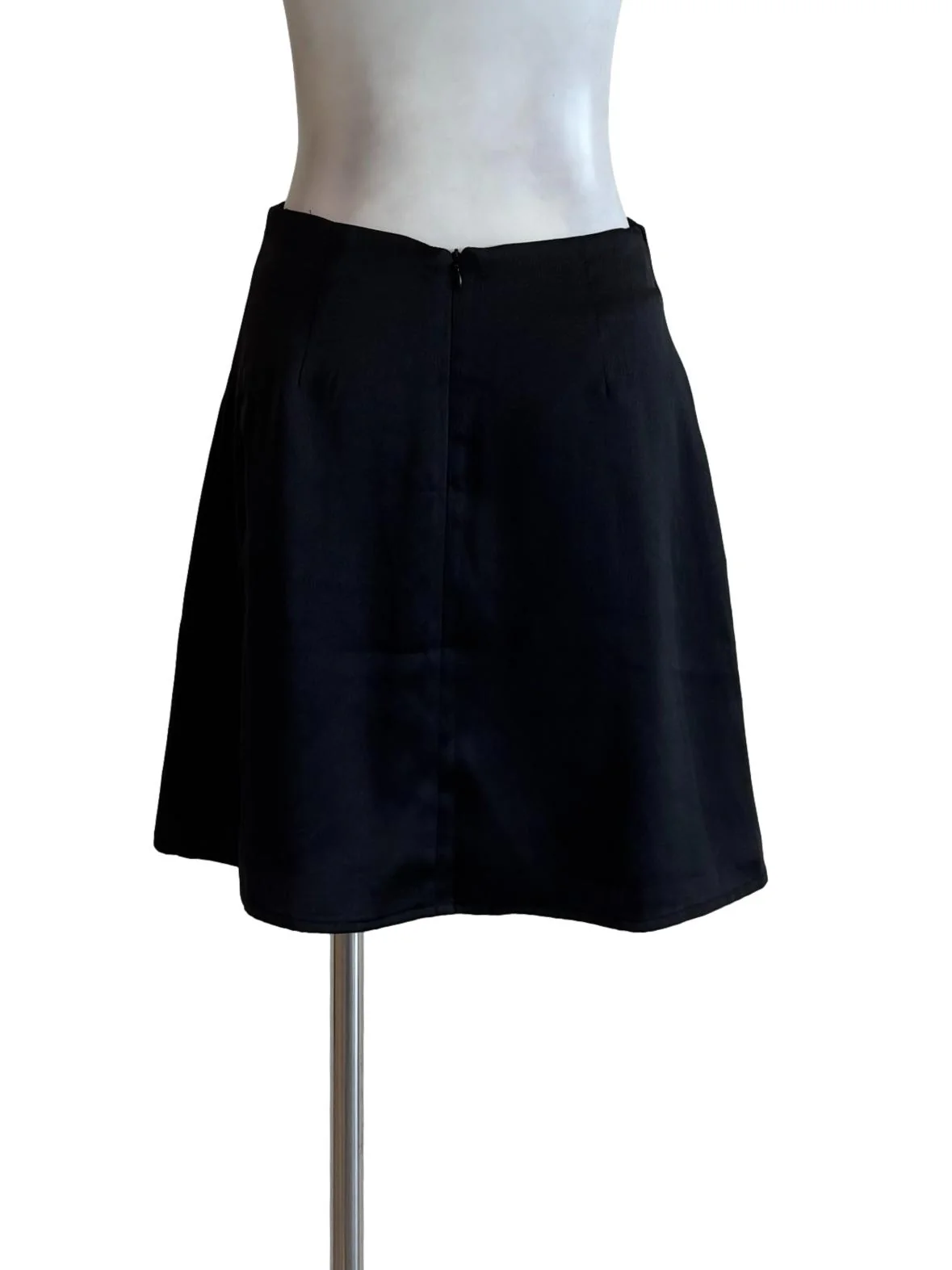Silk Black Mini Skirt - Image 2