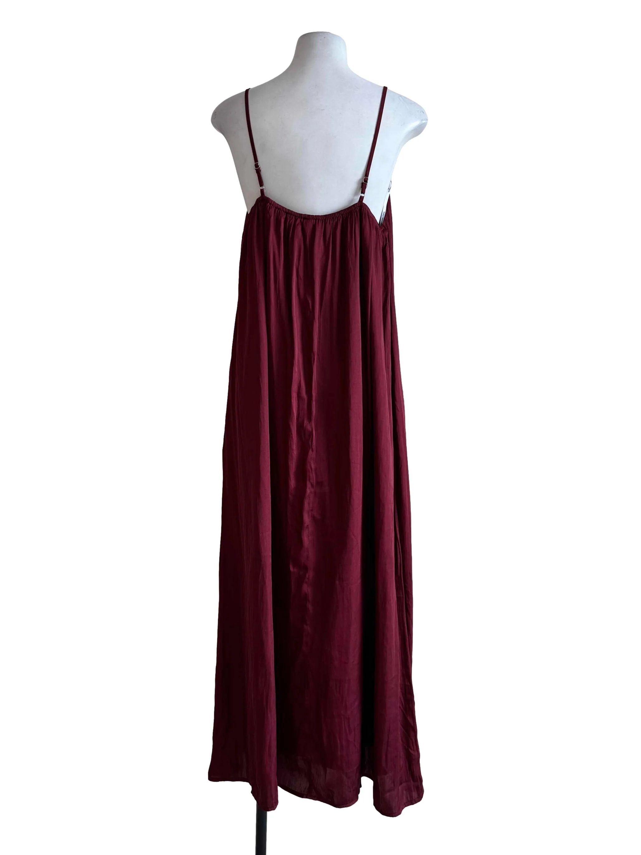 Silky Wine Red Maxi Dress - Image 2