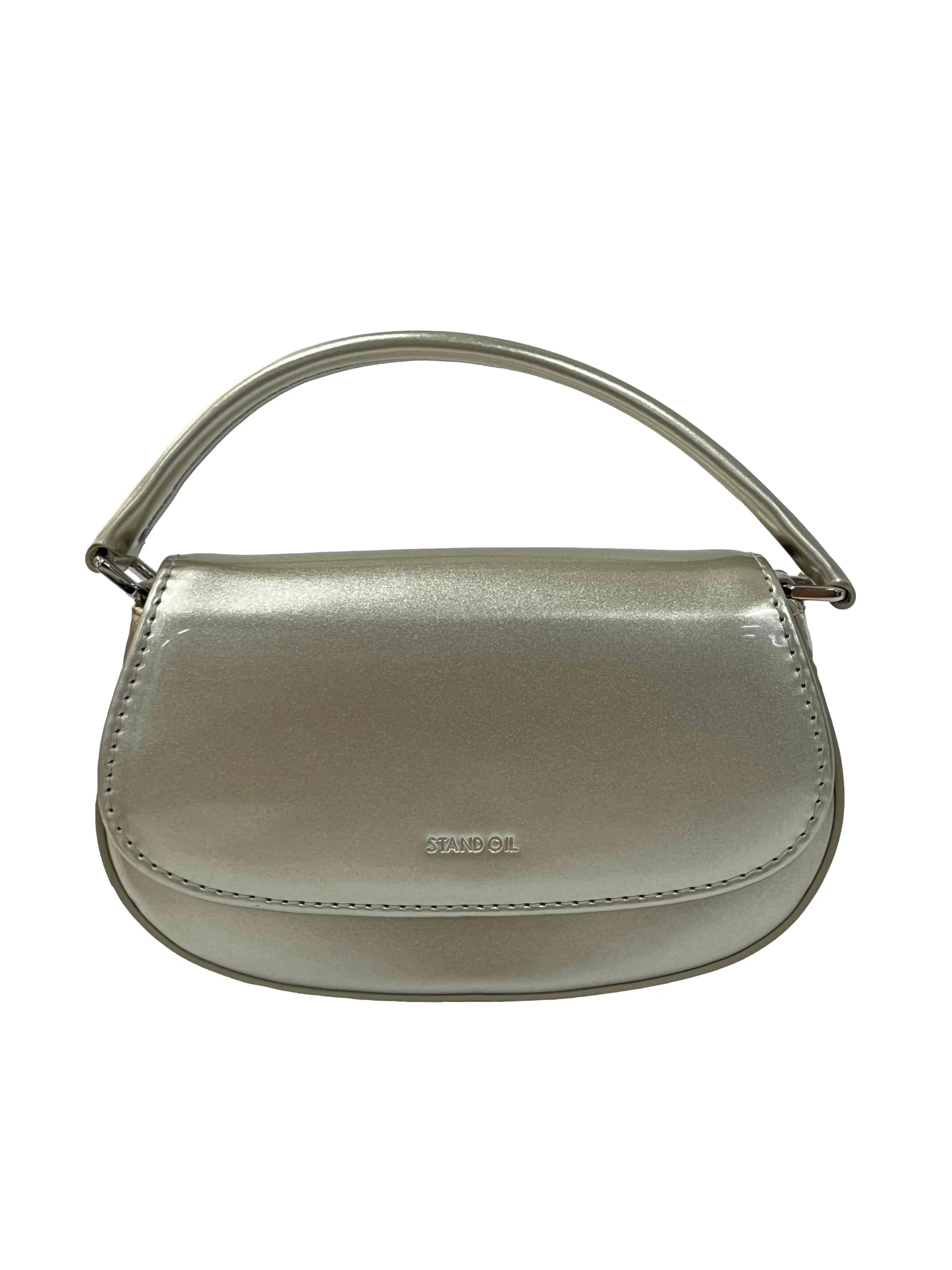 Silver Glossy Micro Handbag