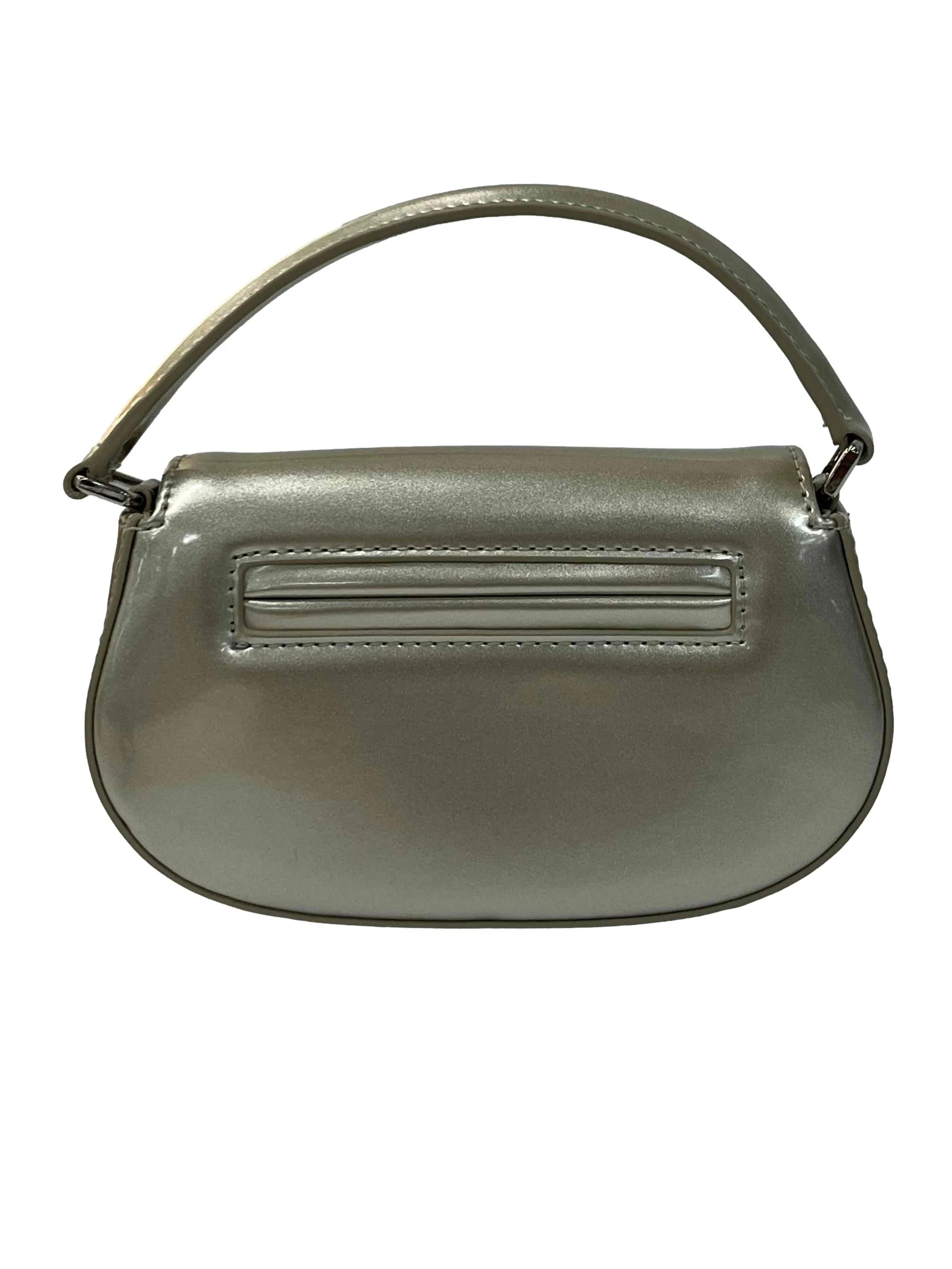 Silver Glossy Micro Handbag - Image 2