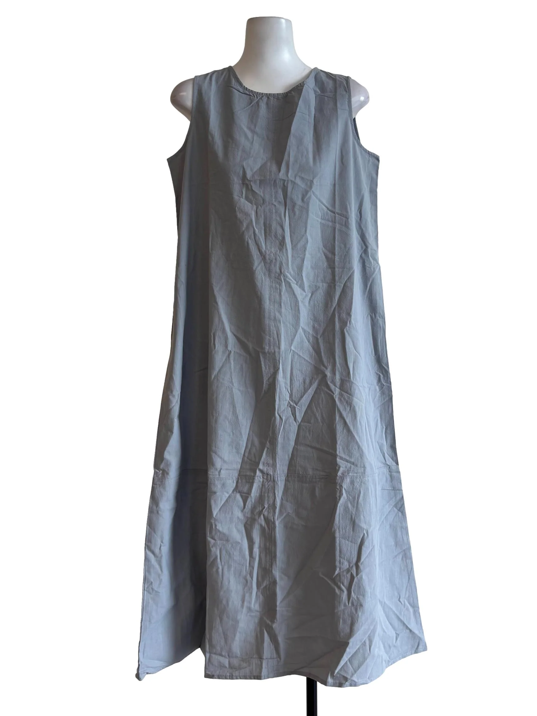 Sky Blue Cotton Sleeveless Dress