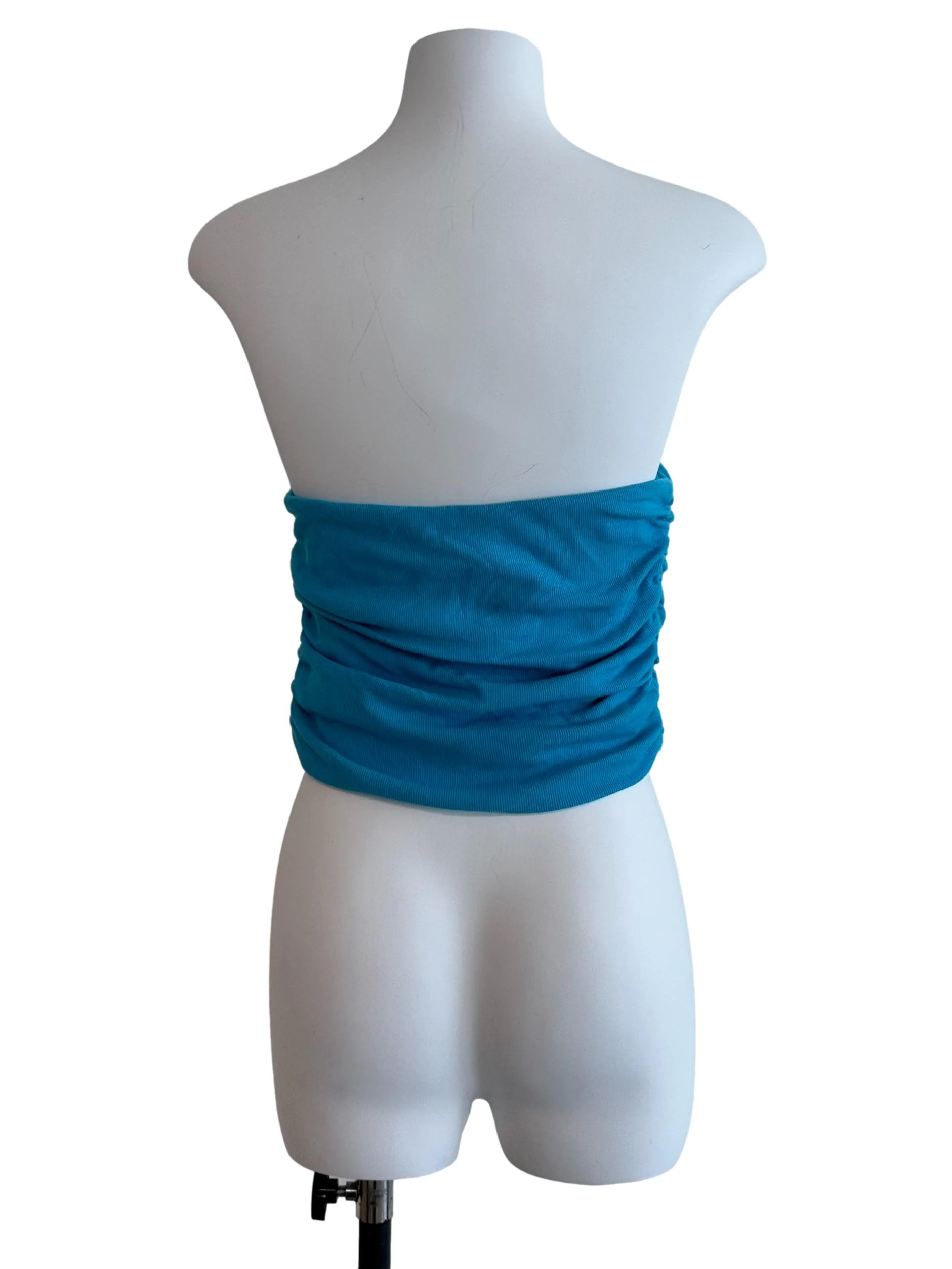 Sky Blue Ruched Tube Top - Image 2