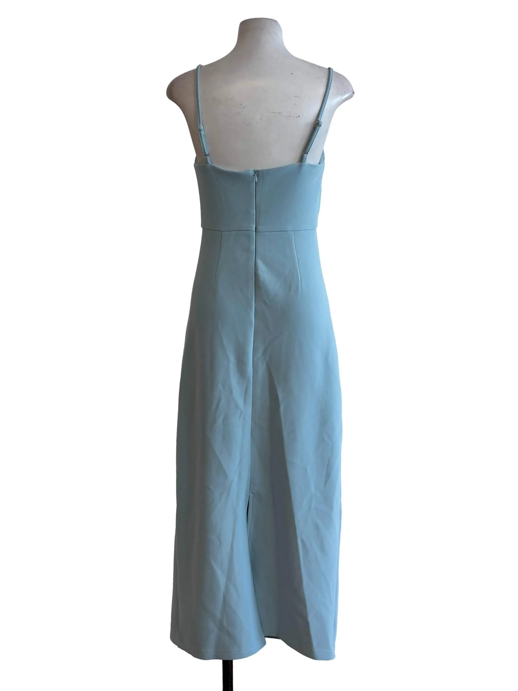 Sky Blue Spaghetti Strap A-Line Dress - Image 2