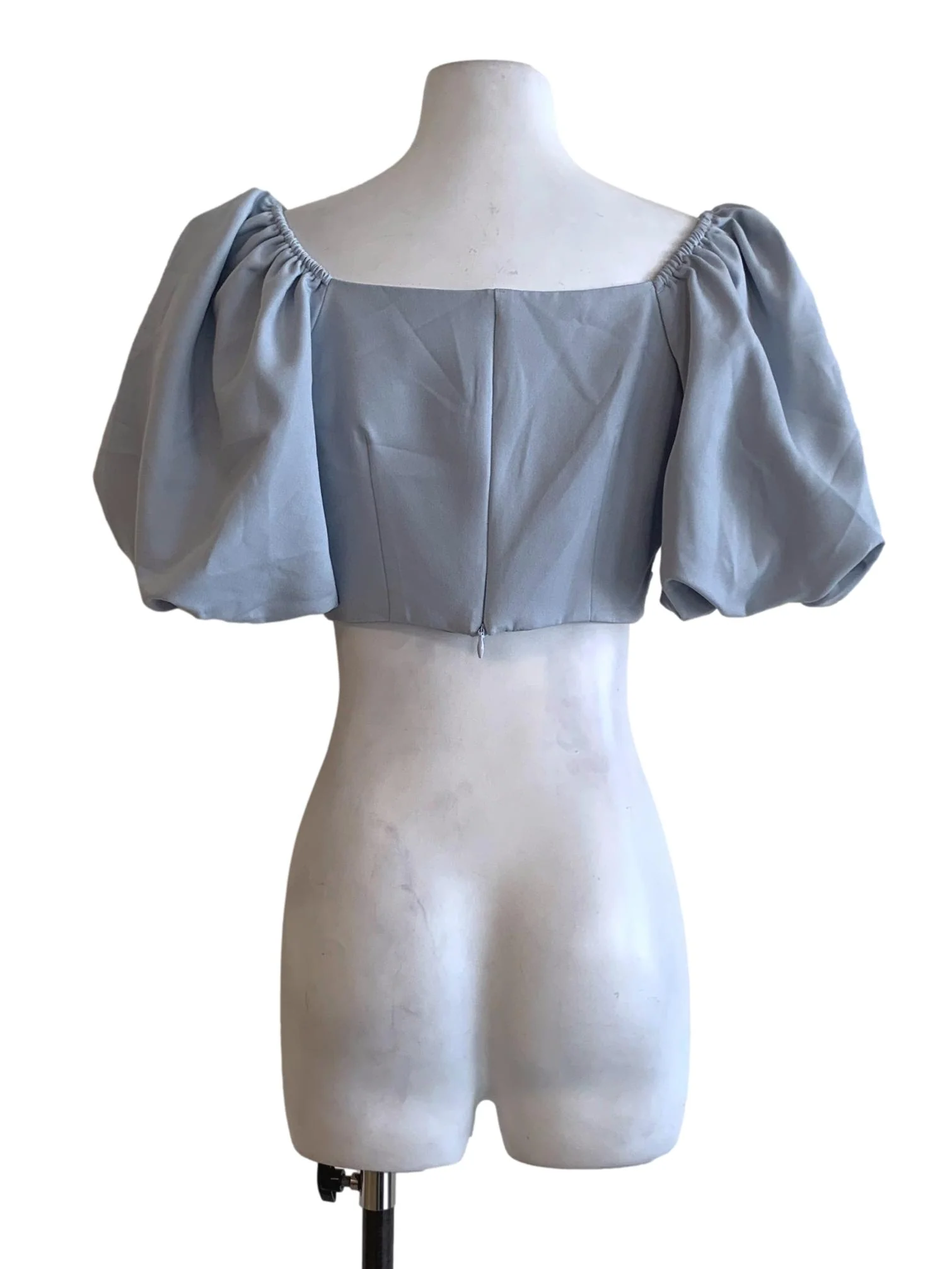 Sky Blue Square Neckline Blouse - Image 2