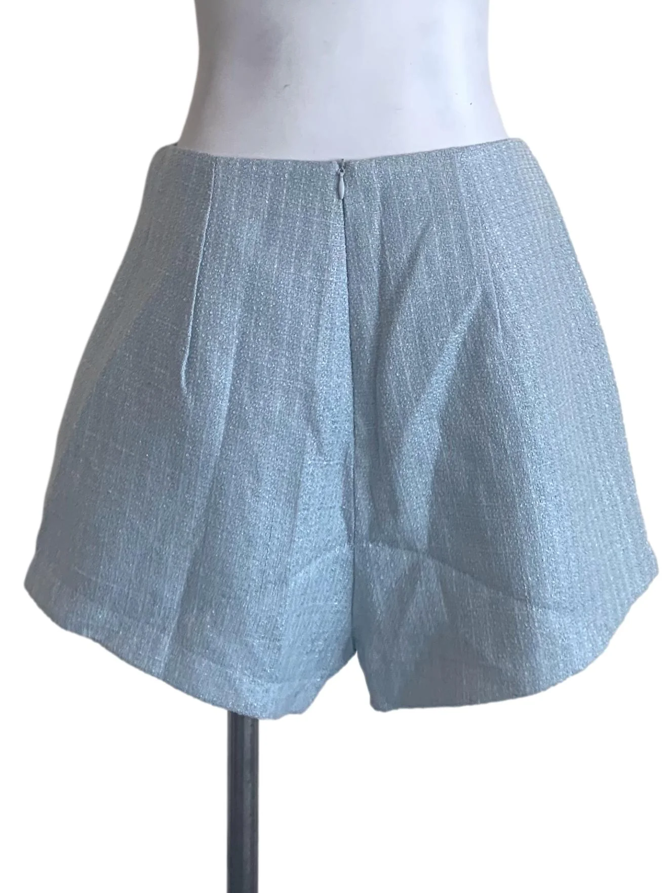 Sky Blue Tweed Shorts - Image 2