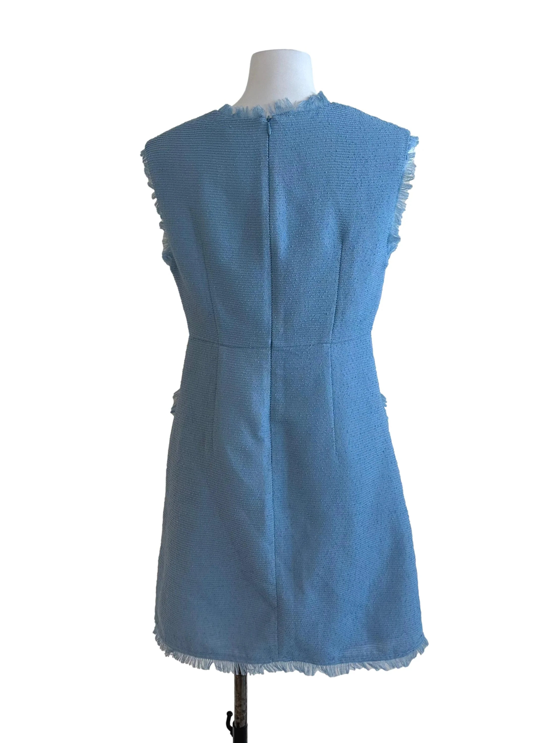 Sky Blue Tweed Textured Dress - Image 2