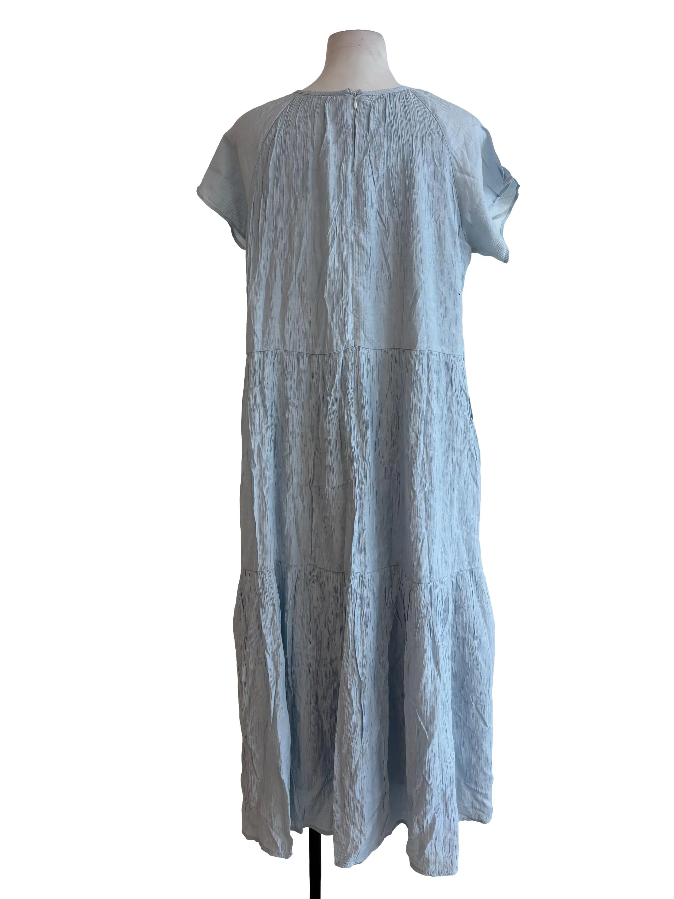 Skyblue Crinckled Tierred Dress - Image 2
