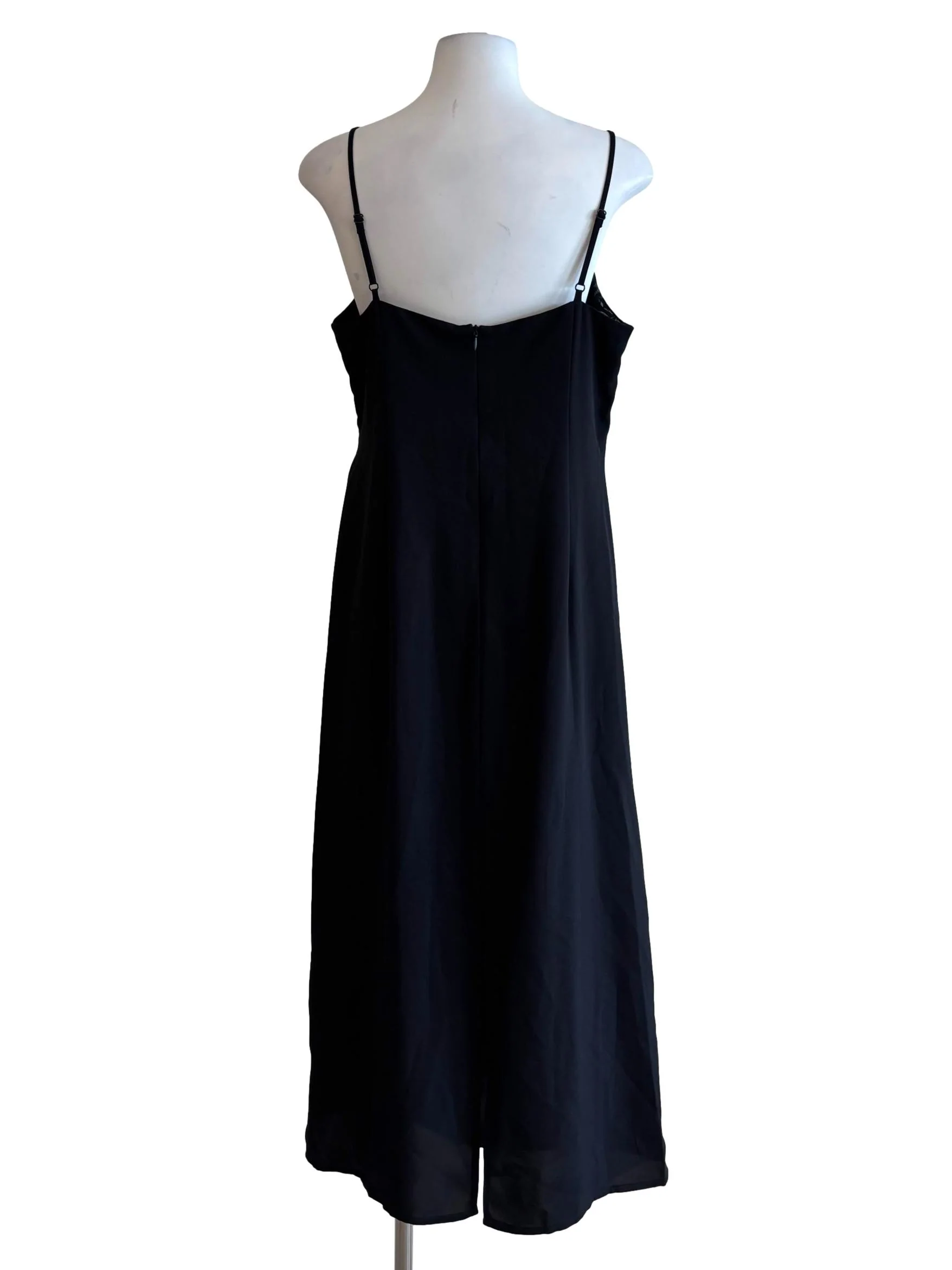 Slate Black Spaghetti Strap Patterned Dress - Image 2