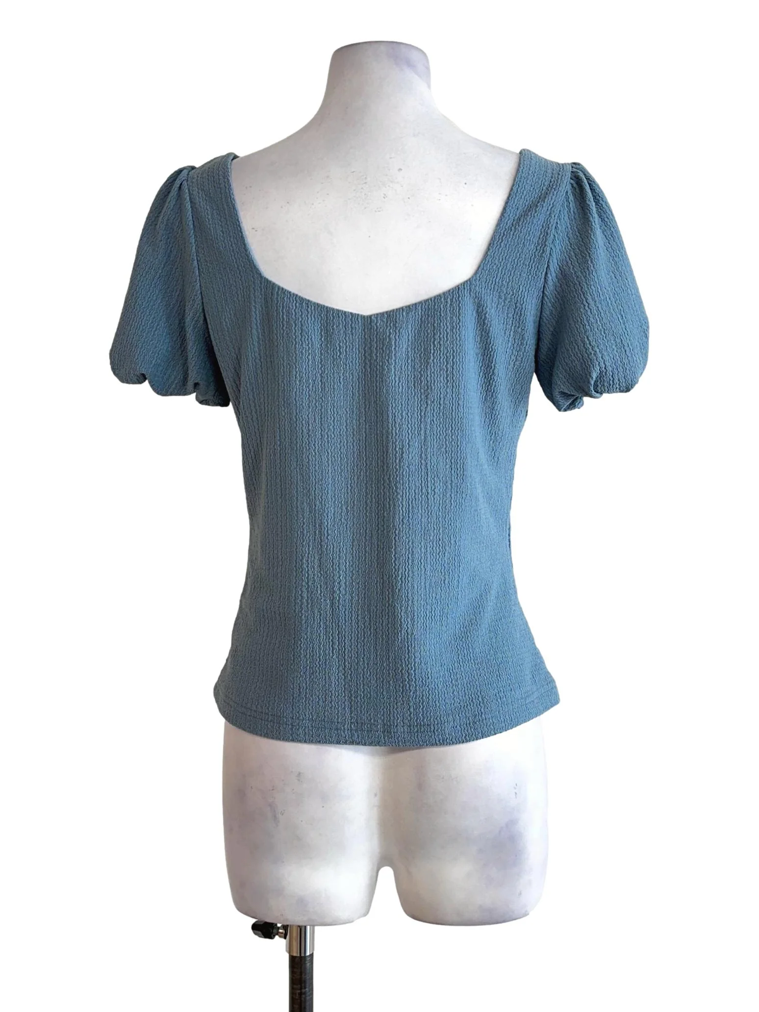 Slate Blue Textured Pattern Top - Image 2