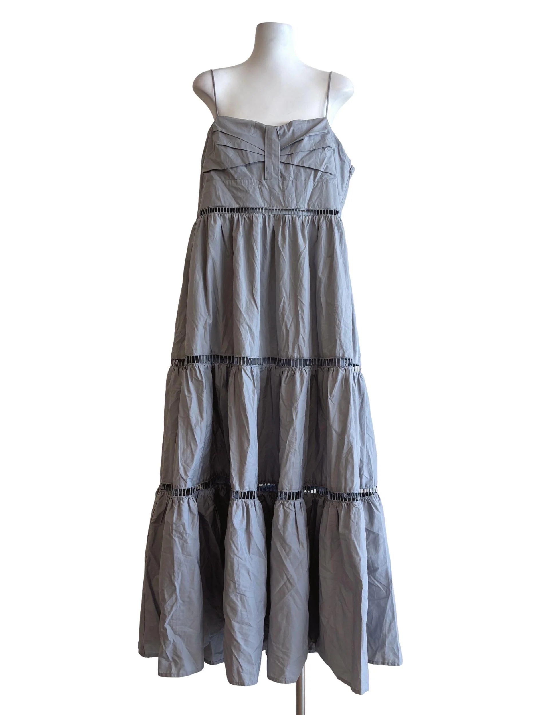 Snow Grey Cotton Tier Dress LB