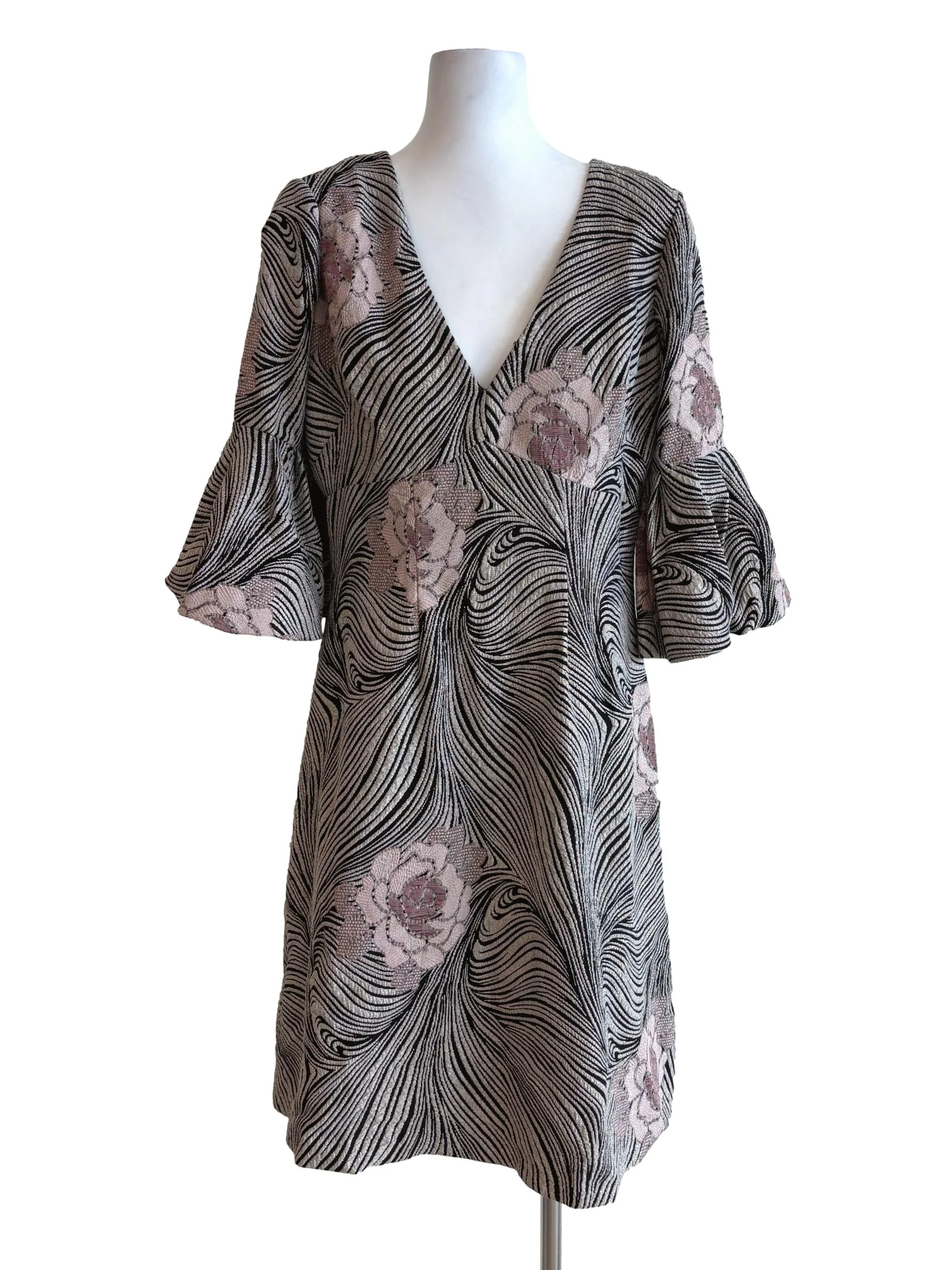 Soapstone Patterned Jacquard Dress