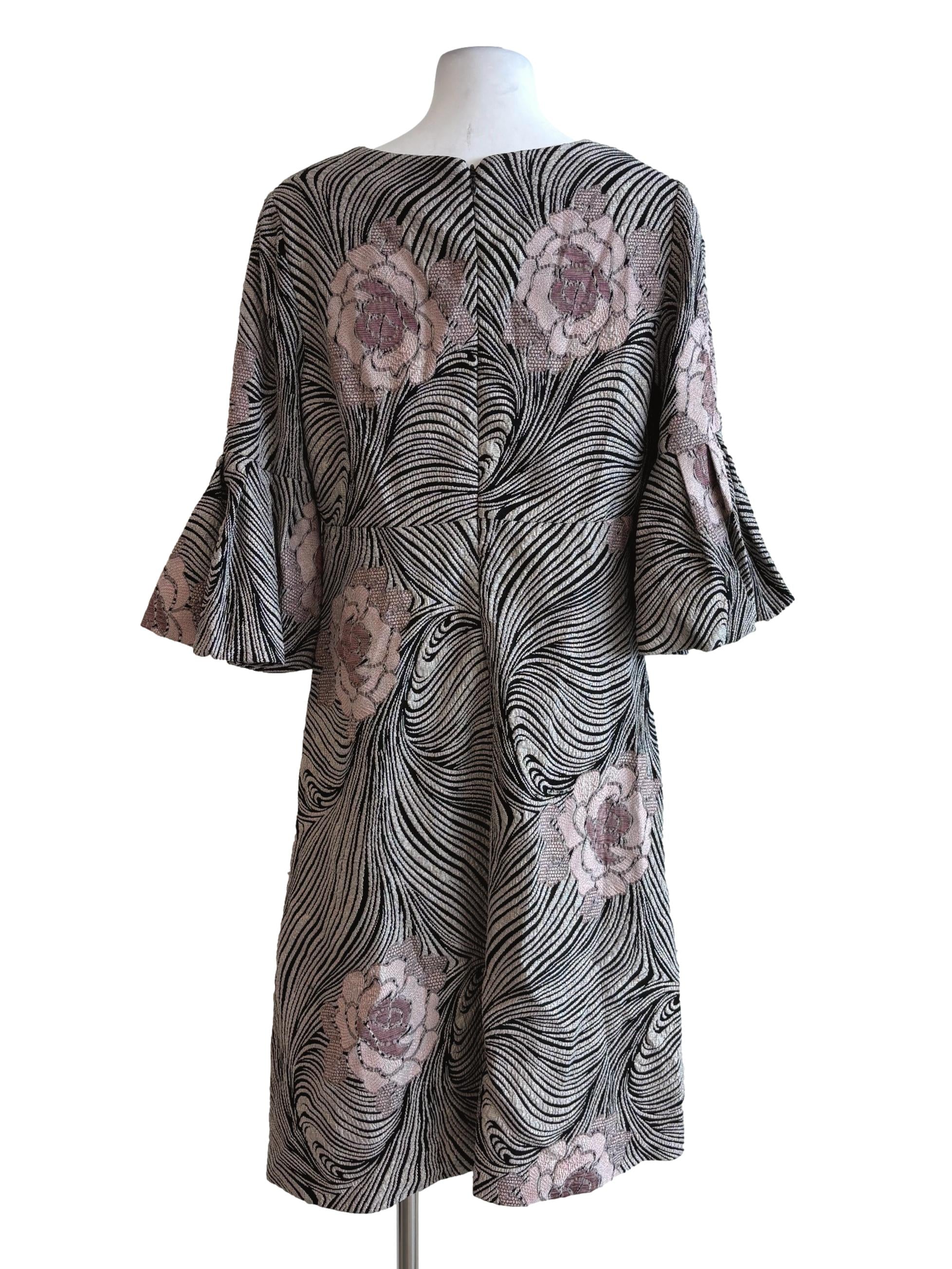 Soapstone Patterned Jacquard Dress - Image 2