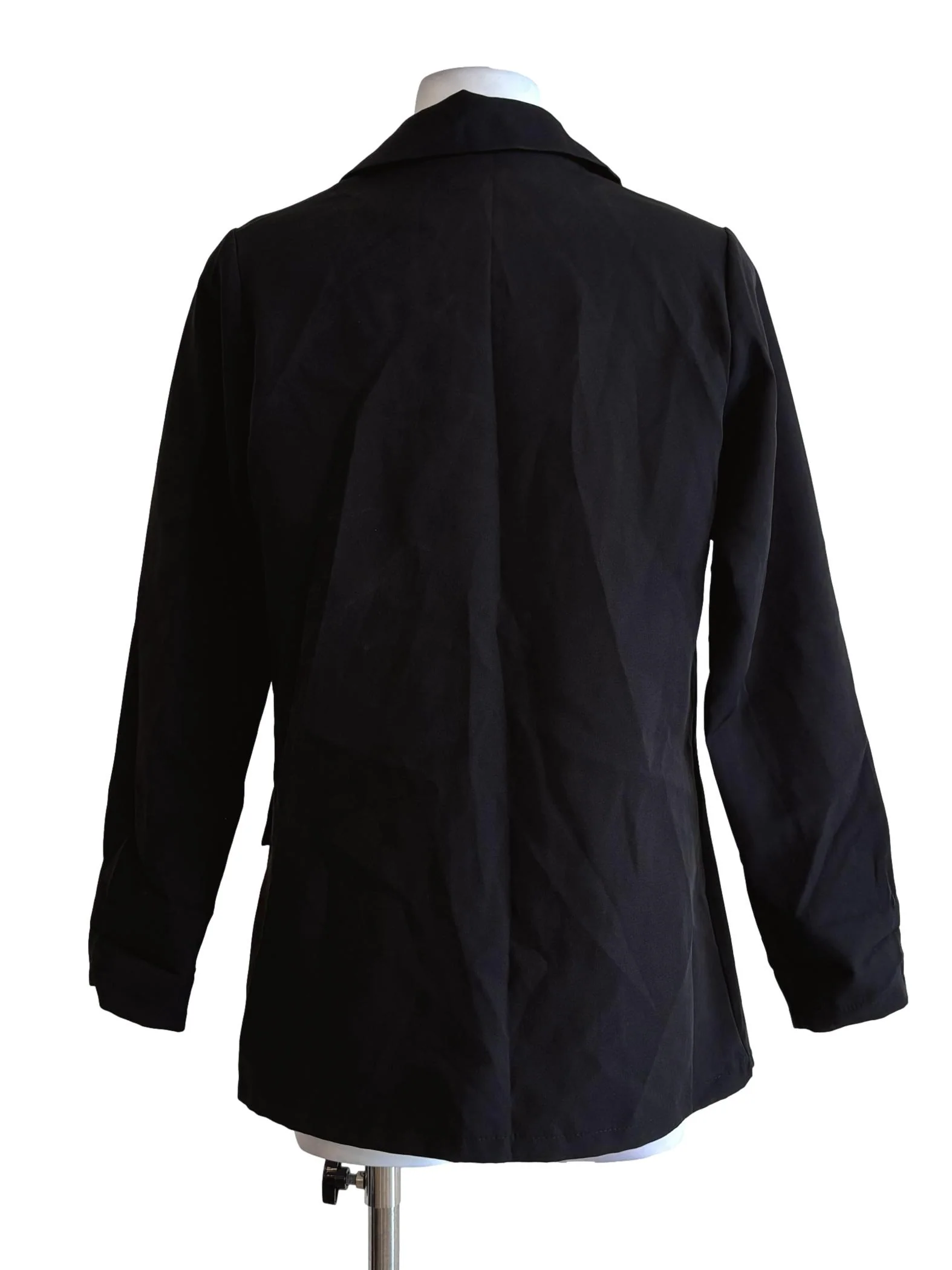 Soft Black Double Button Coat - Image 2