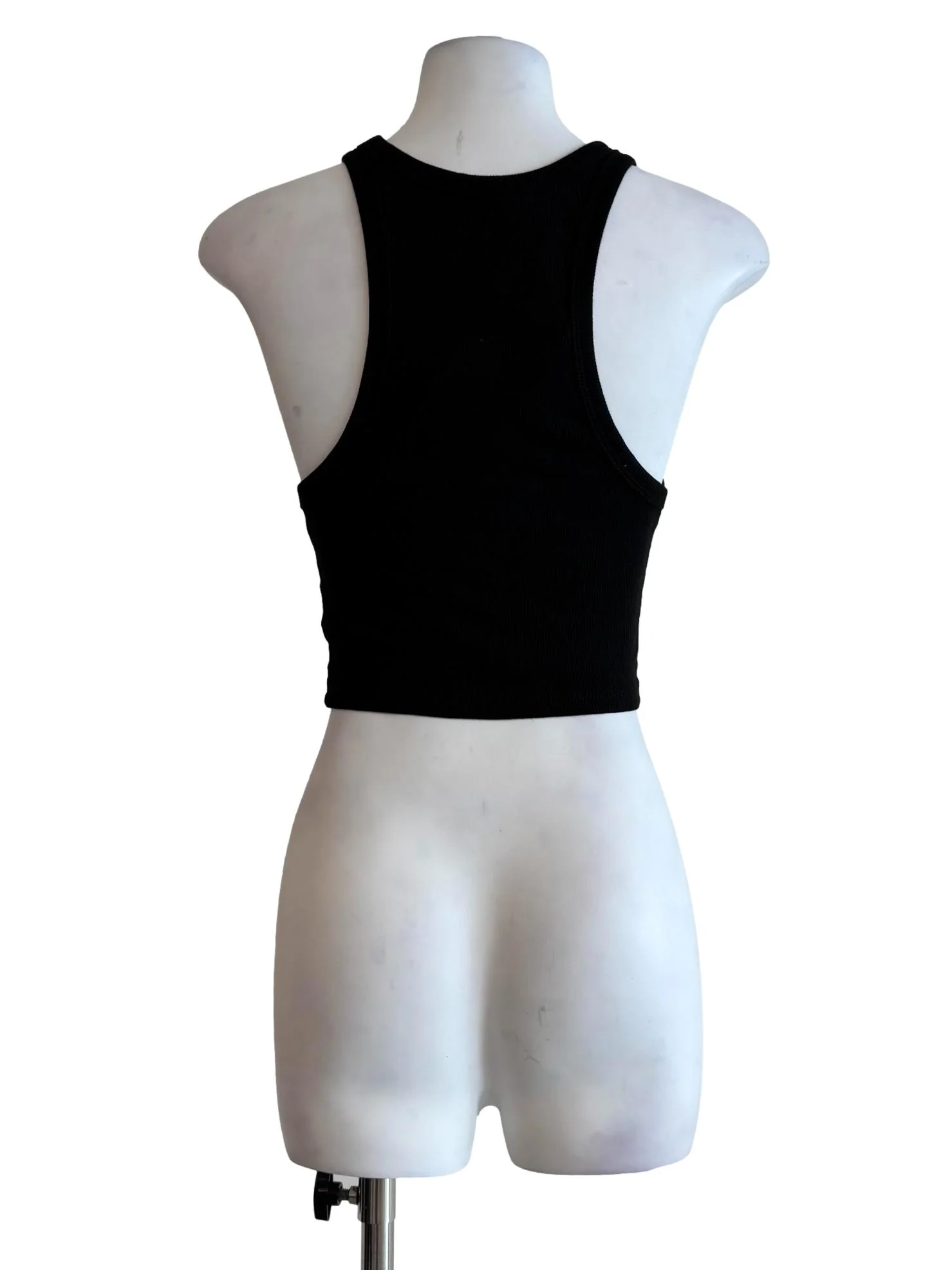 Soft Black Ribbed Tank Top - Image 2