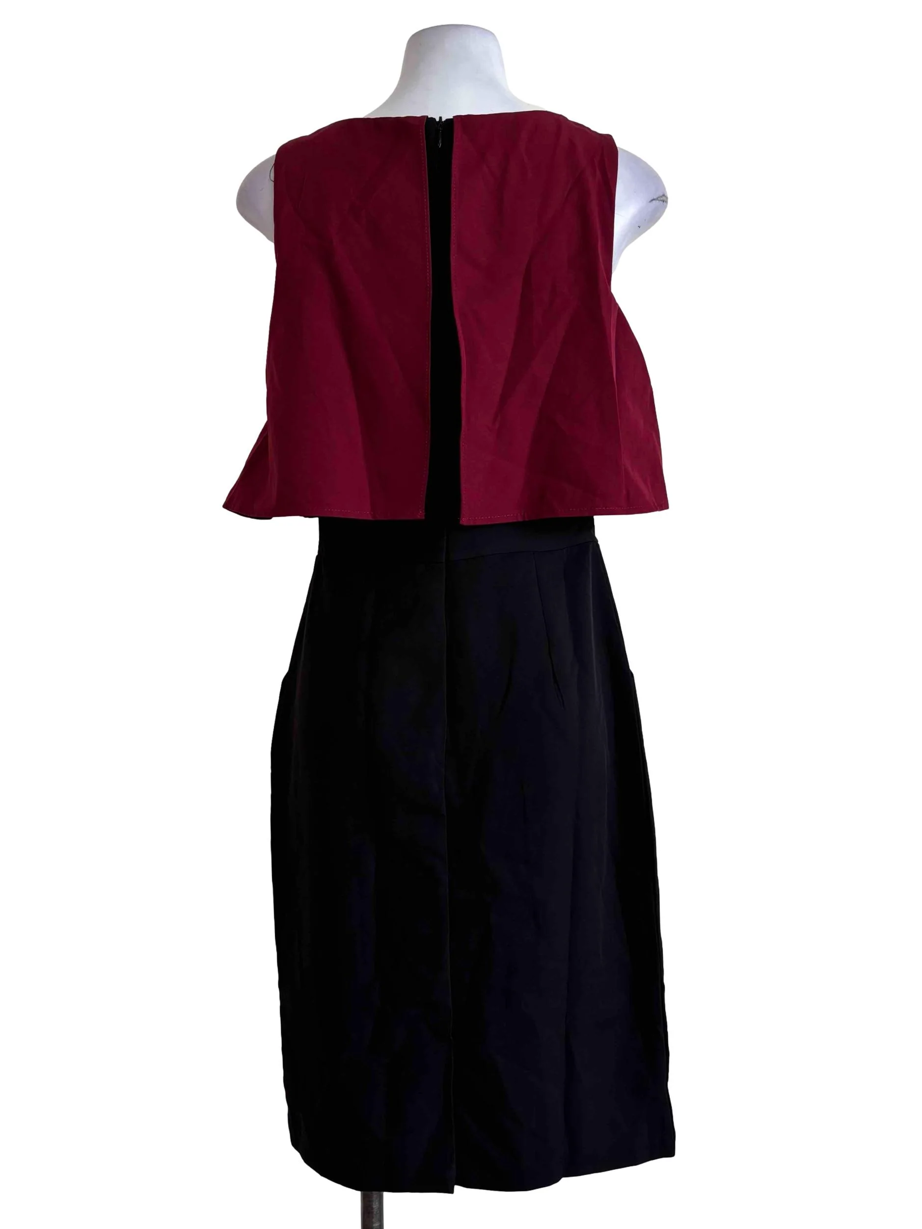 Soft Black Wine Red Pencil Dress - Image 2