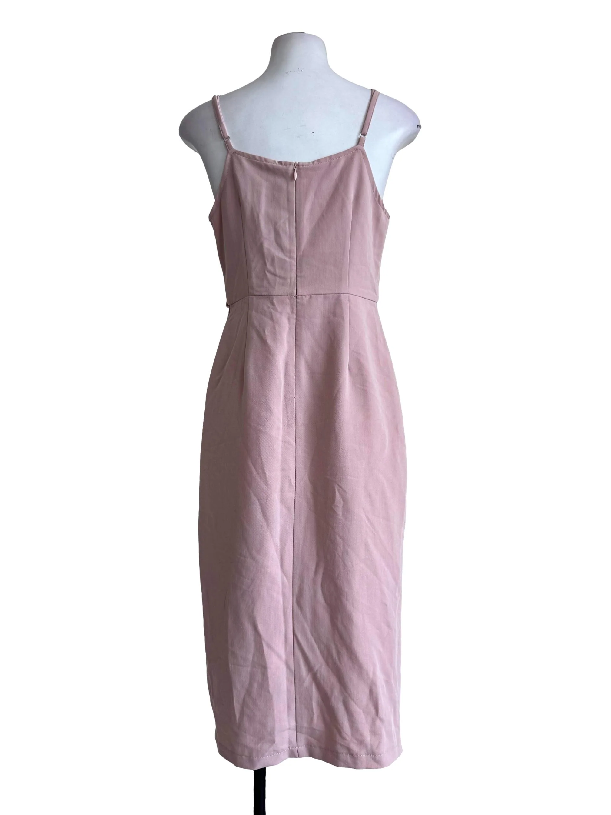 Soft Blush V Neck Dress - Image 2