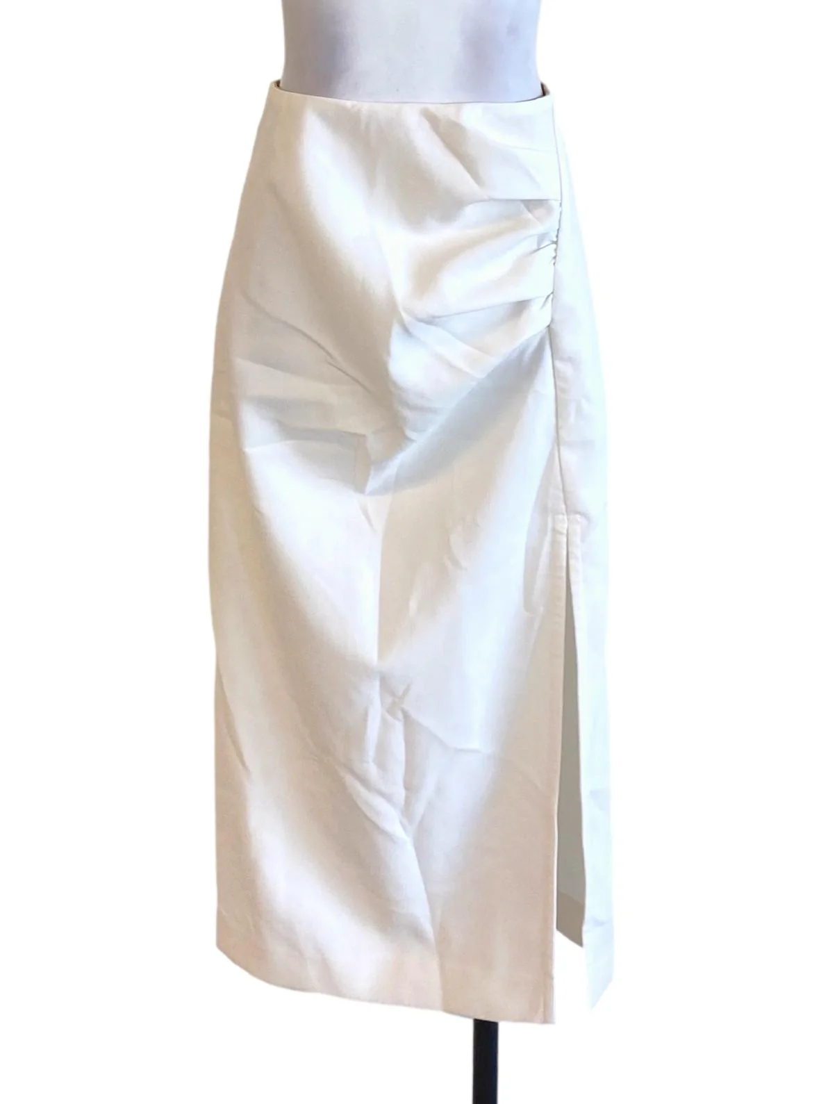 Soft White Long Wrap Slit Skirt LB