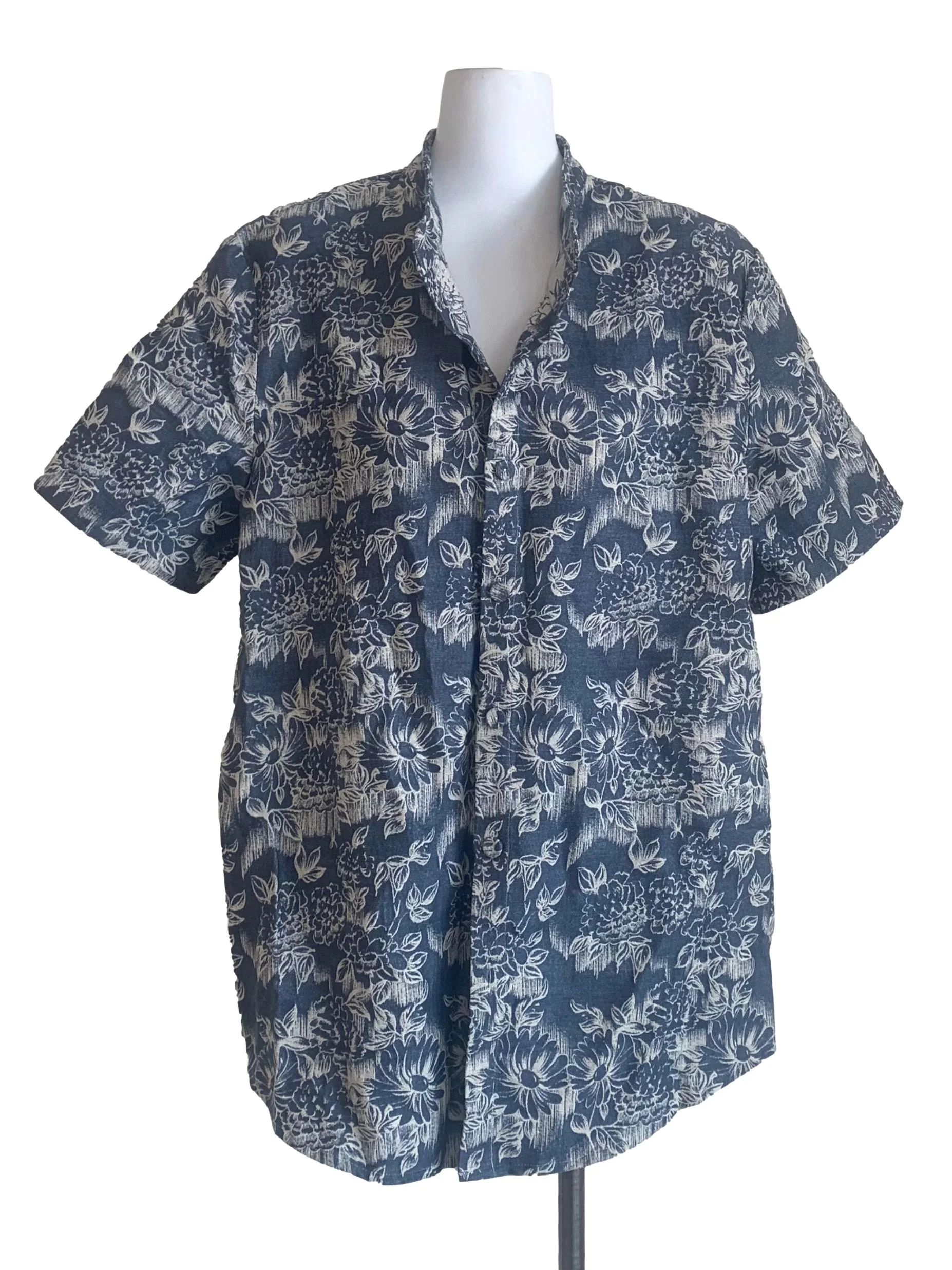 Spruce Blue Pattern Collared Top