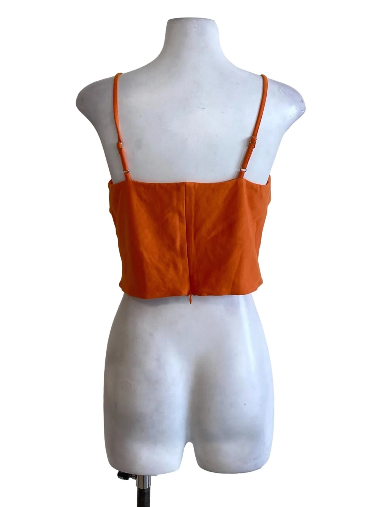 Squash Orange Square Neck Waisted Cropped Top - Image 2