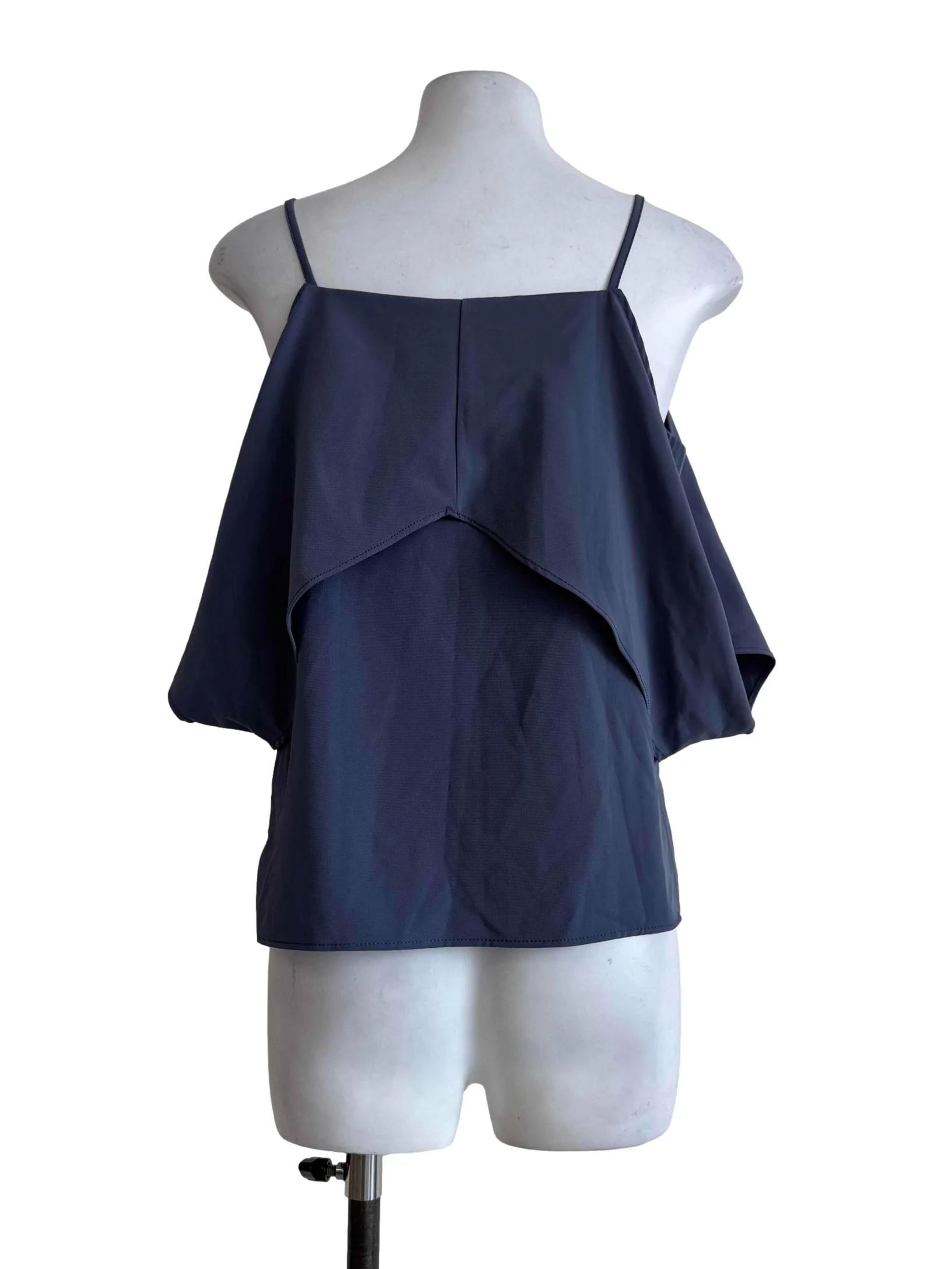 Steel Grey Flowy Collar Top - Image 2