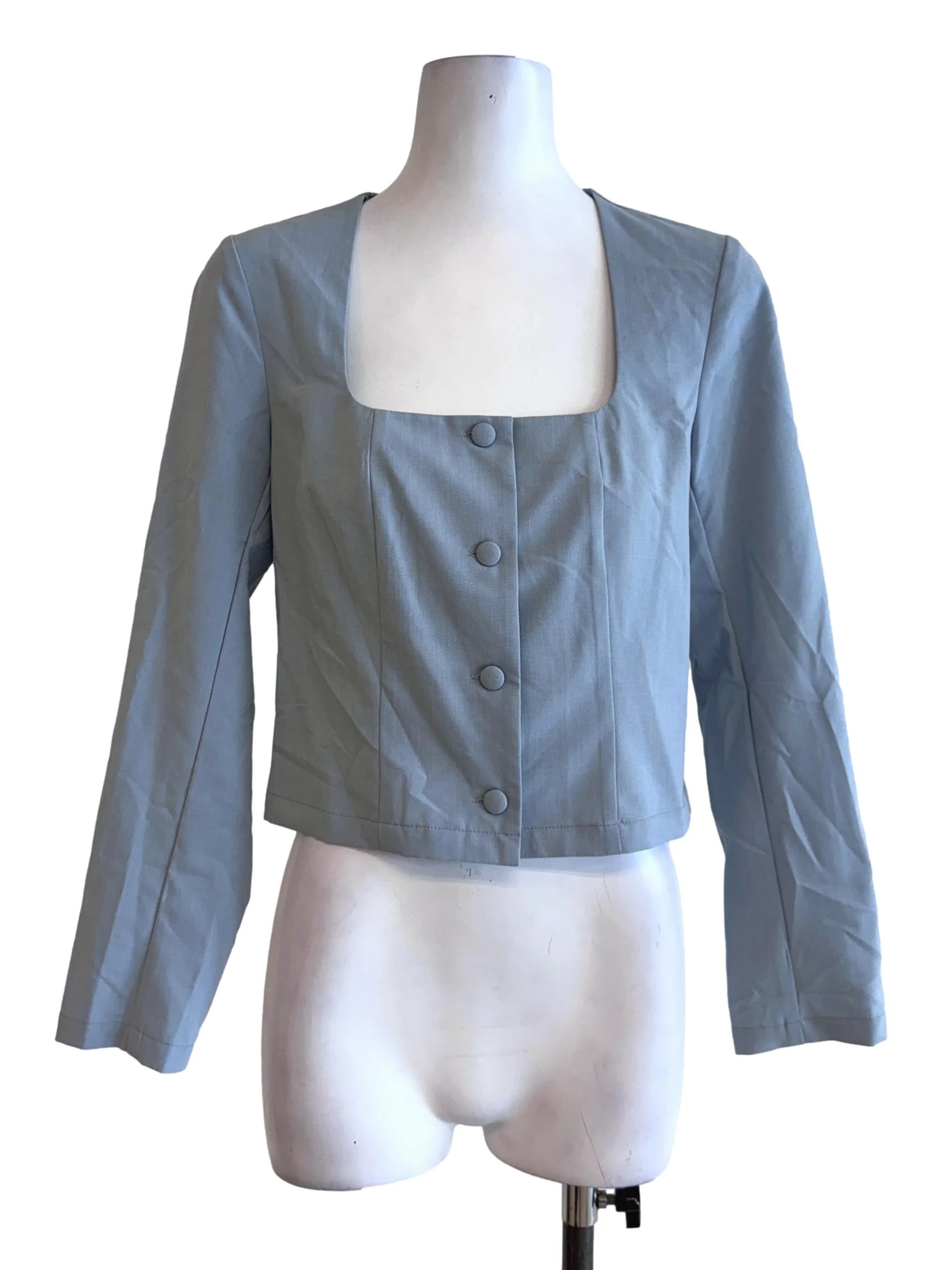 Stone Blue Buttoned Top