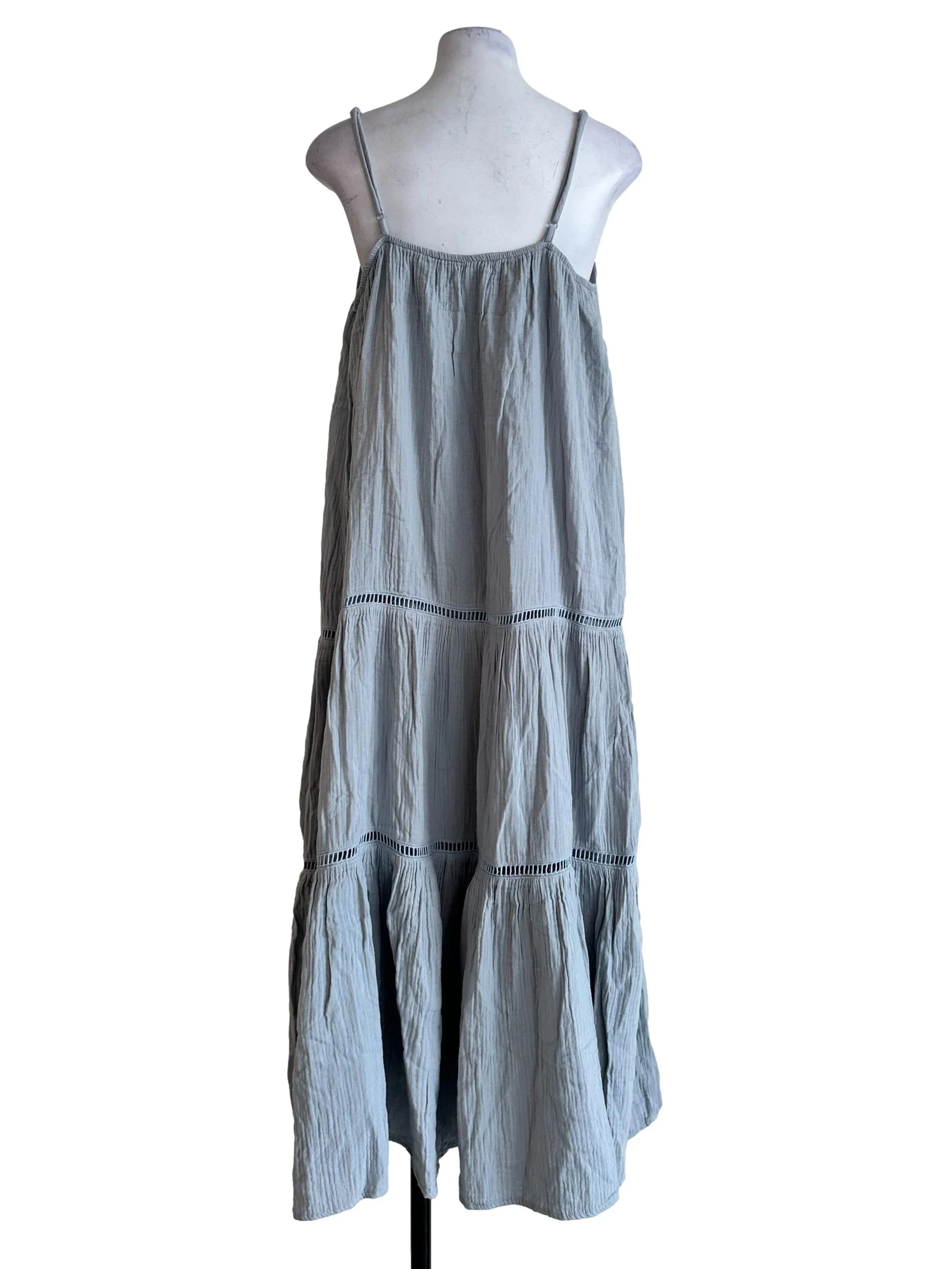 Stone Blue Cotton Maxi Dress - Image 2