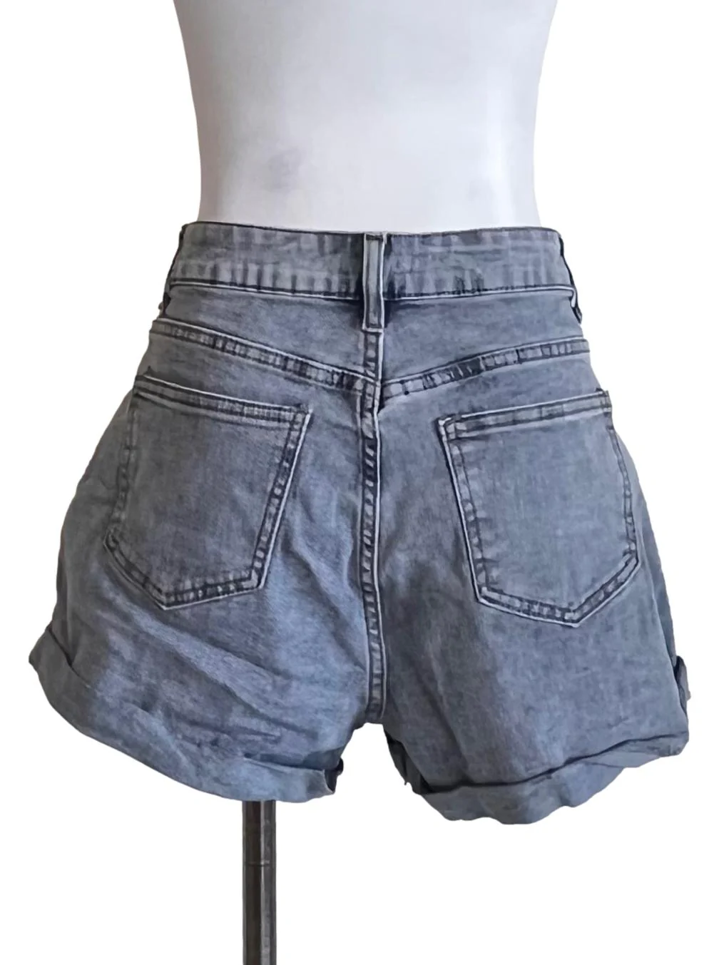 Stone Blue Denim Shorts - Image 2