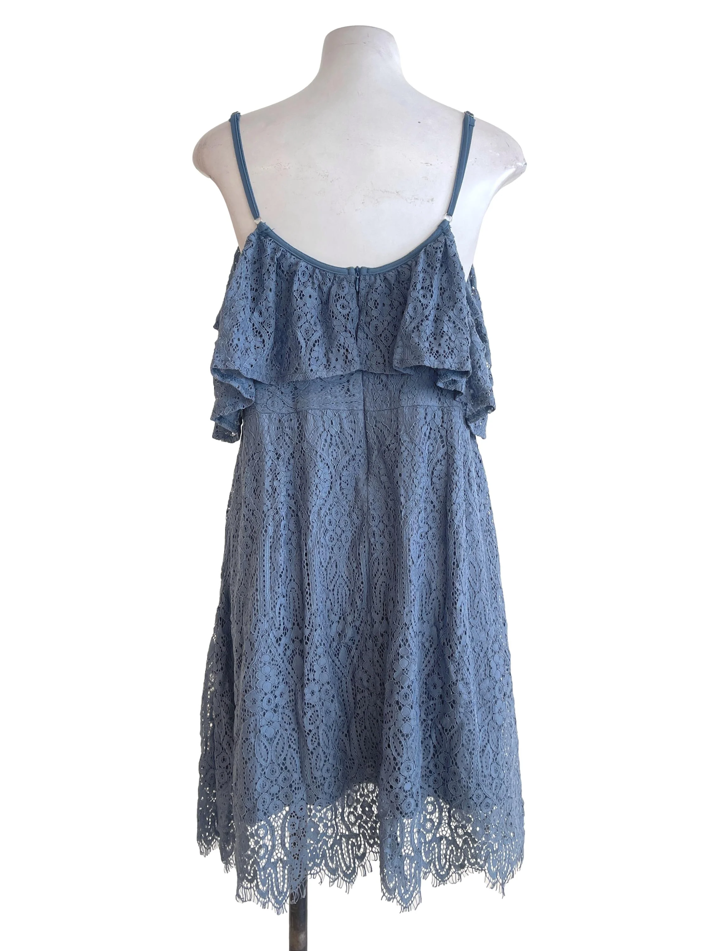 Stone Blue Floral Lace Dress - Image 2