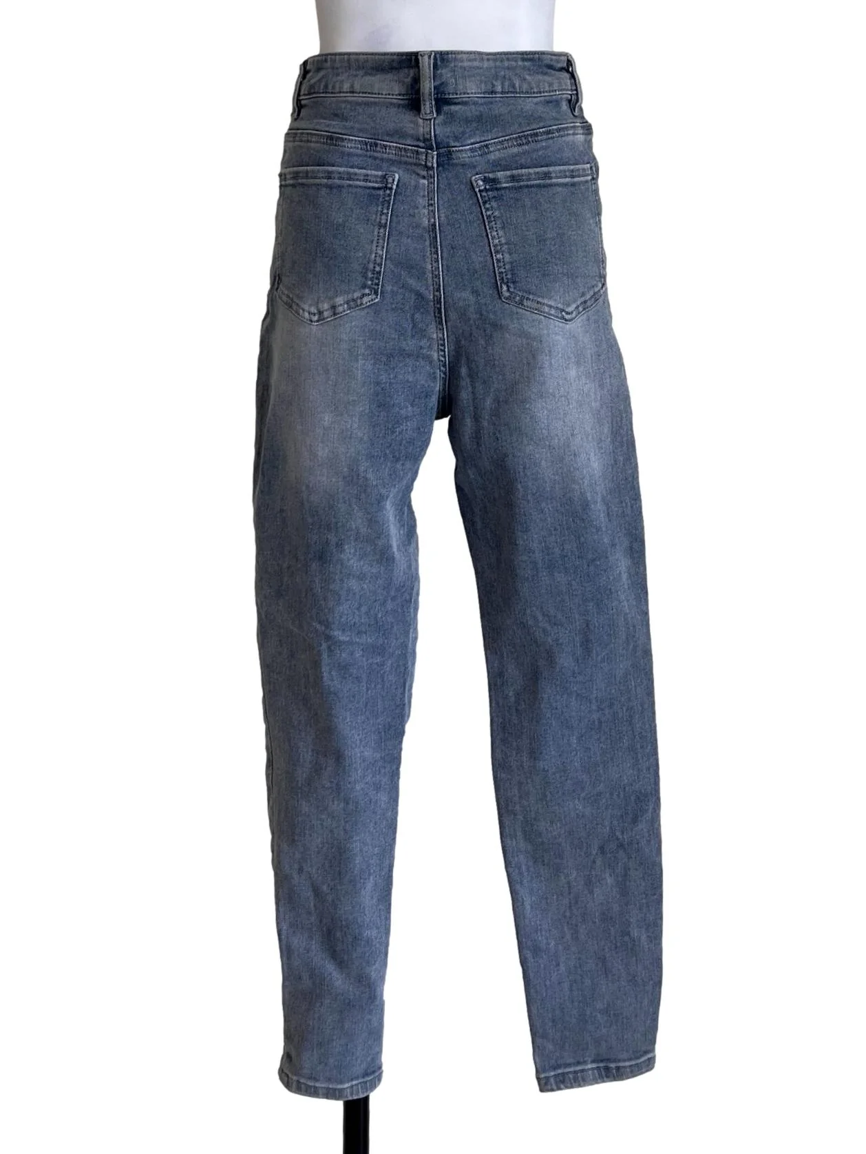 Stone Blue Ripped Skinny Jeans - Image 2