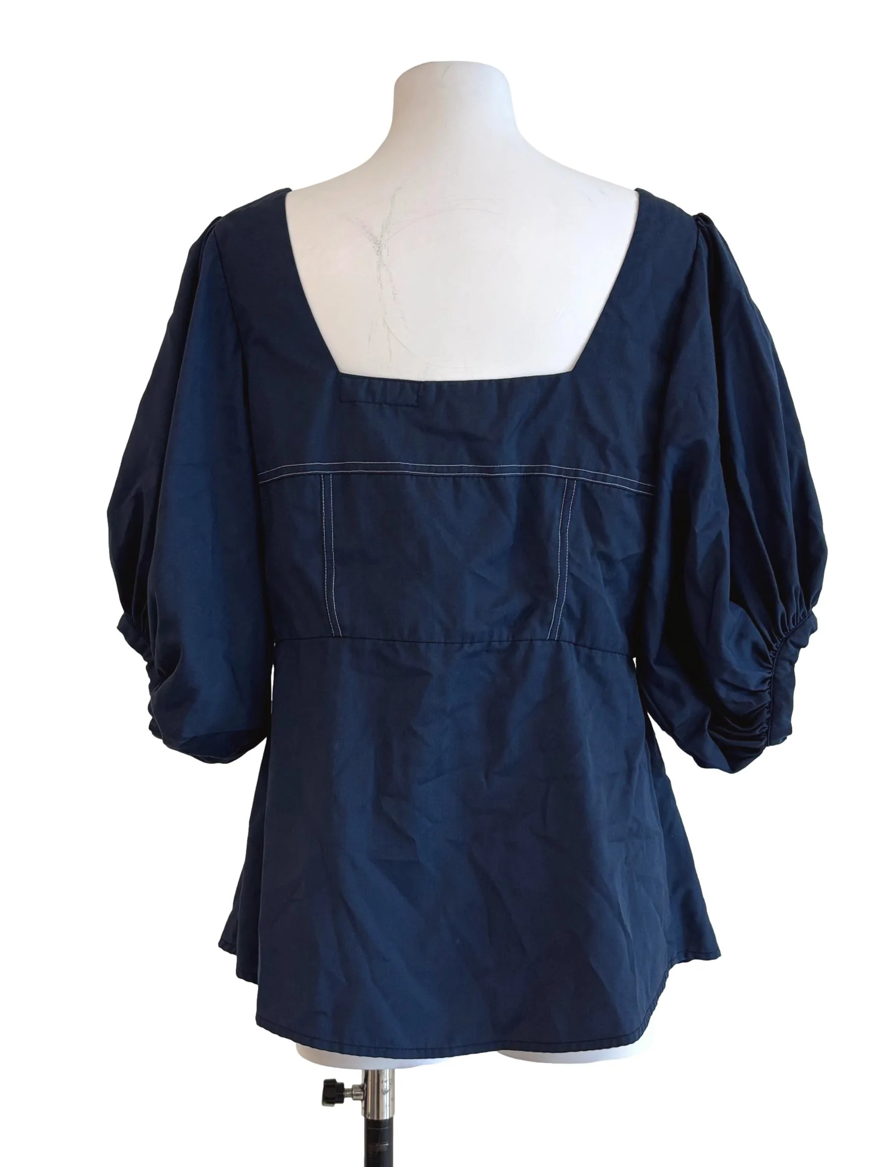 Stone Blue Square Neck Sculpted Top - Image 2