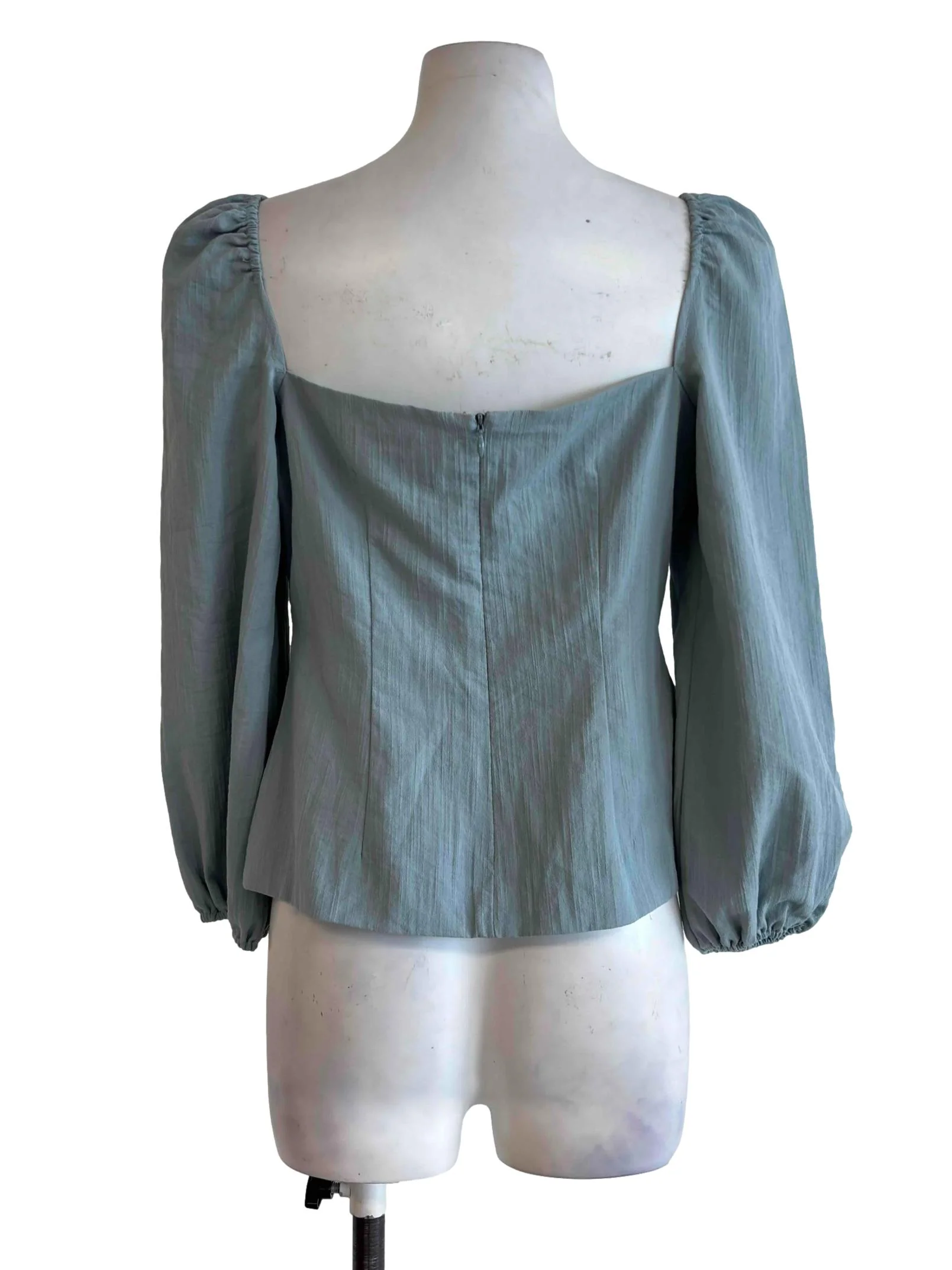Stone Blue Sweetheart Fitted Blouse - Image 2
