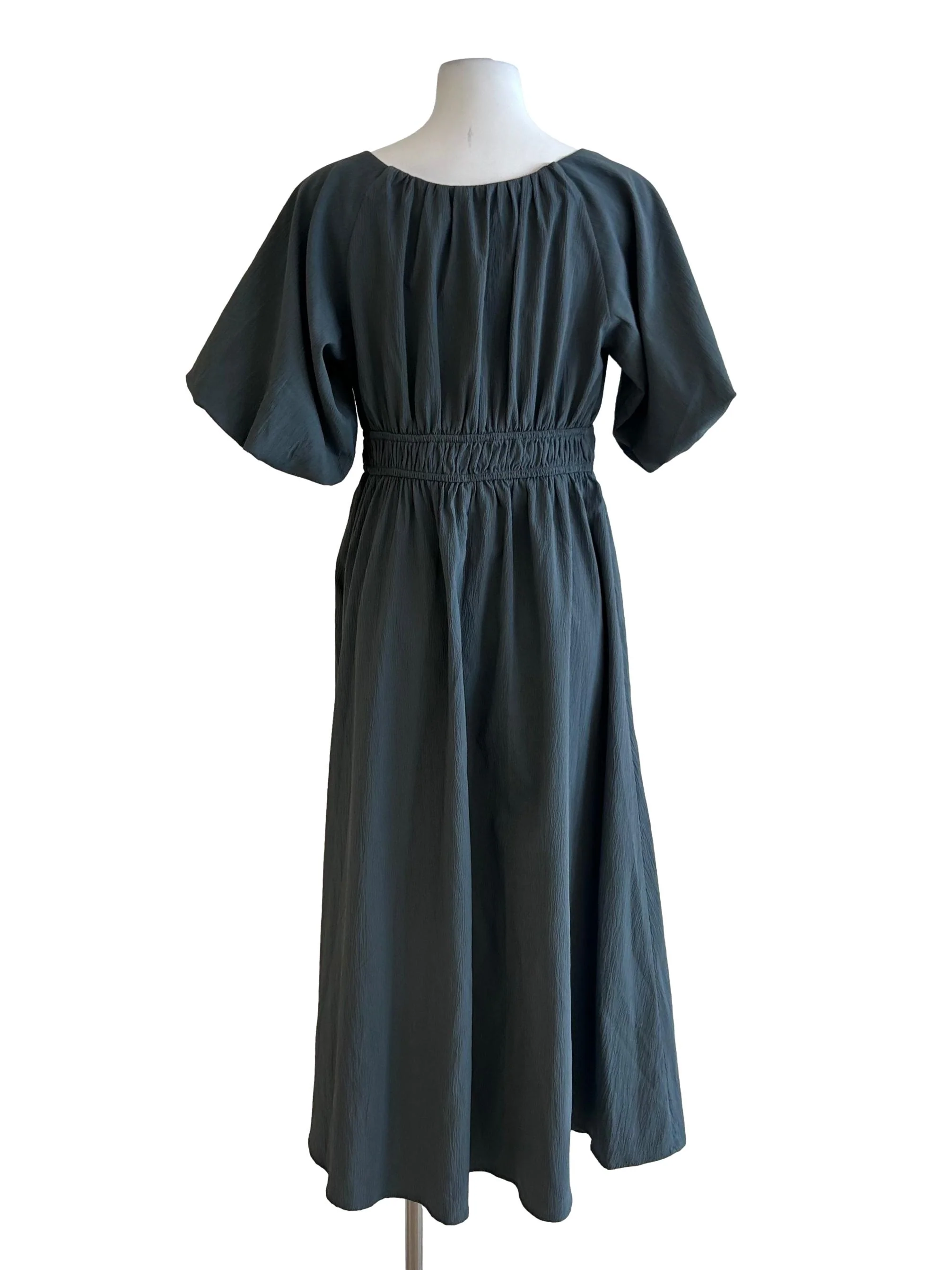 Stone Blue Textured Midi Dress LB - Image 2