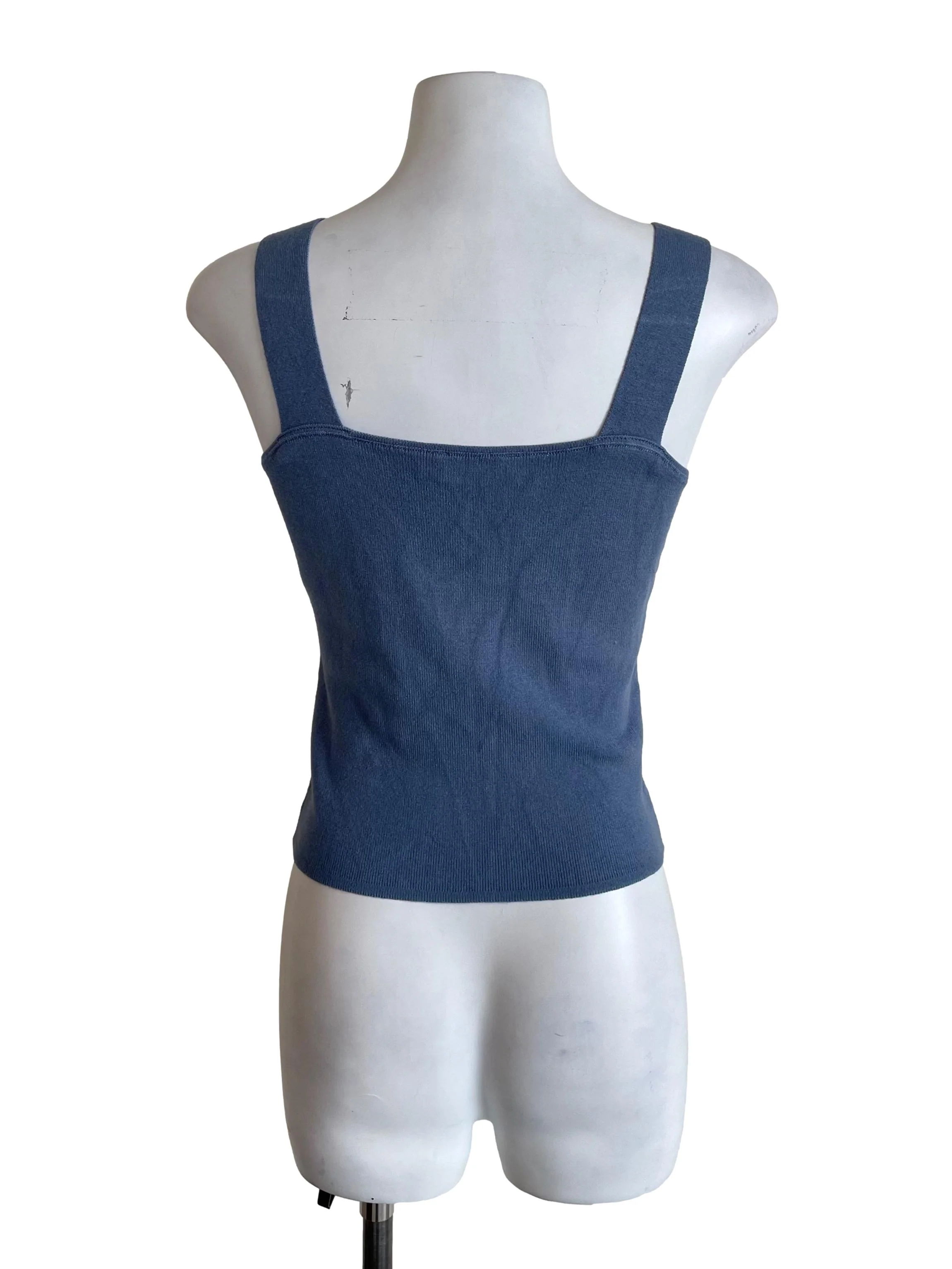 Stone Blue Thick Straps Knit Top - Image 2