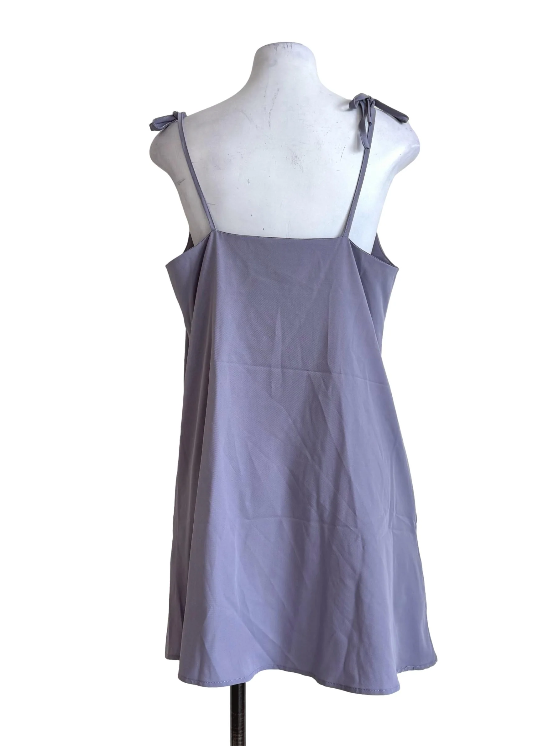 Stone Grey V Neck Mini Dress LB - Image 2